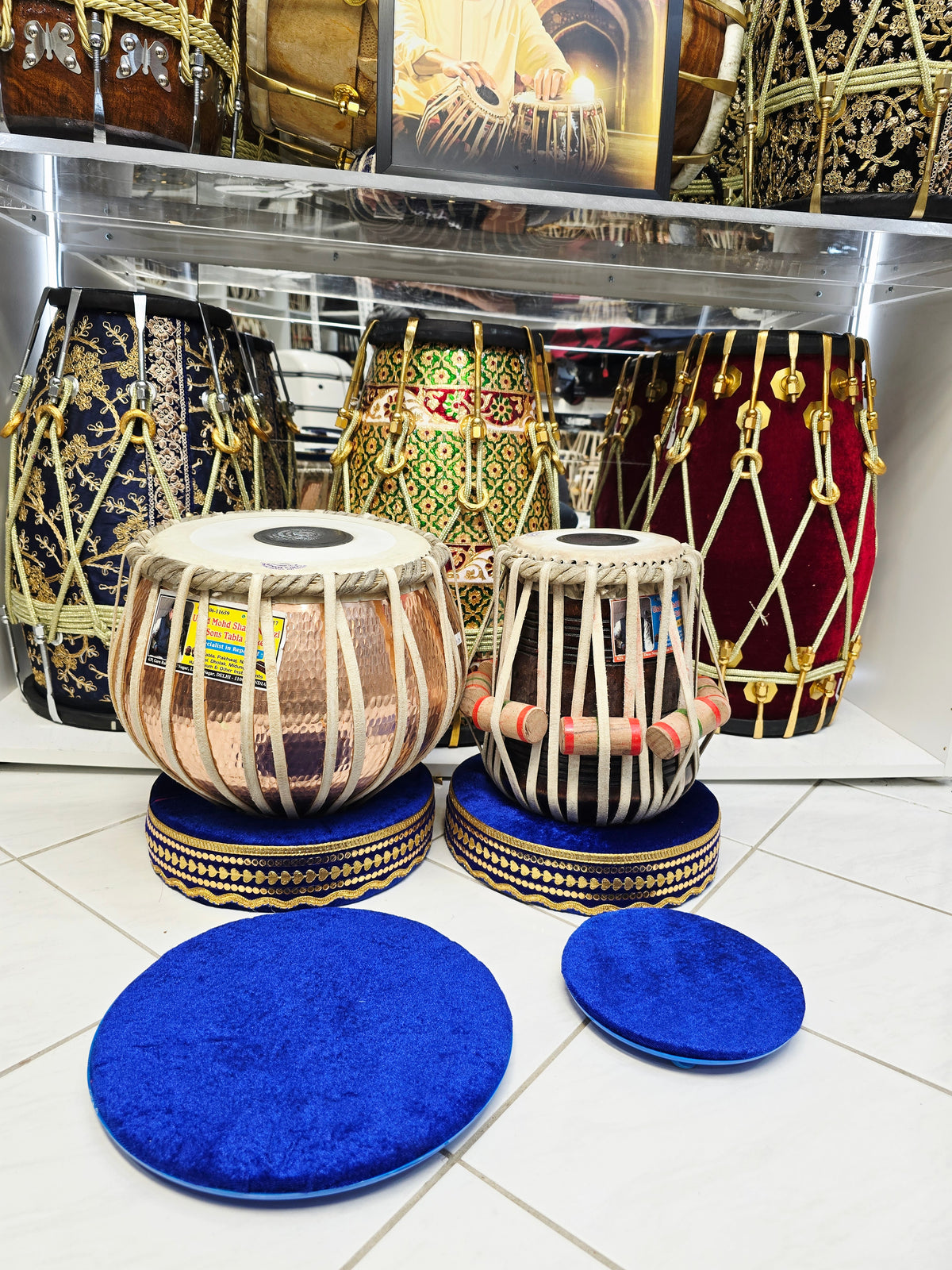 Naad Prakash Heritage | 9.25" 4.170 kg Copper Bayan + 6" C#/D Red Sheesham Mohd. Sharif Concert Tabla Set Very Minor Cosmetic Blemishes *Exceptional Bayan (Tone + Feel)