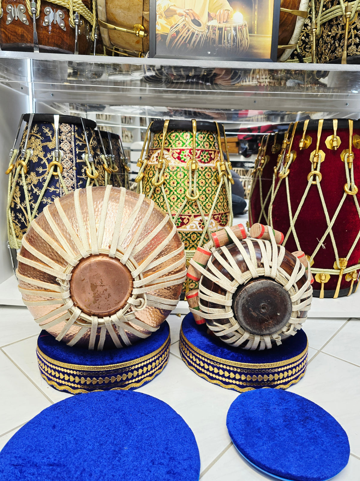Naad Prakash Heritage | 9.25" 4.170 kg Copper Bayan + 6" C#/D Red Sheesham Mohd. Sharif Concert Tabla Set Very Minor Cosmetic Blemishes *Exceptional Bayan (Tone + Feel)