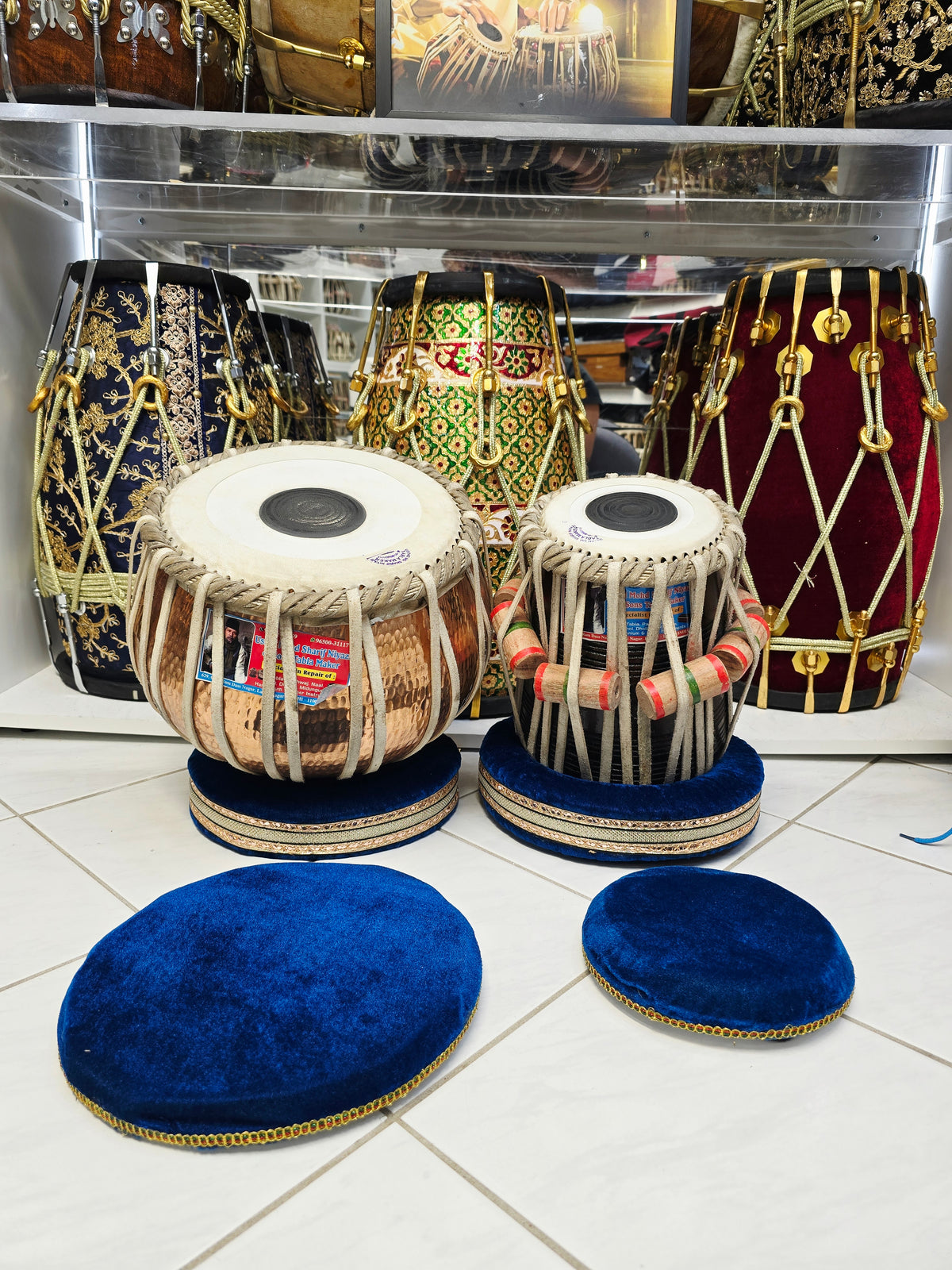 Copper Crest Elite | 9.25" Copper Bayan + 5.5" D#/E Red Sheesham Mohd. Sharif Concert Tabla Set * Very Minor Cosmetic Blemish + Barely Noticeable Ringing Sound