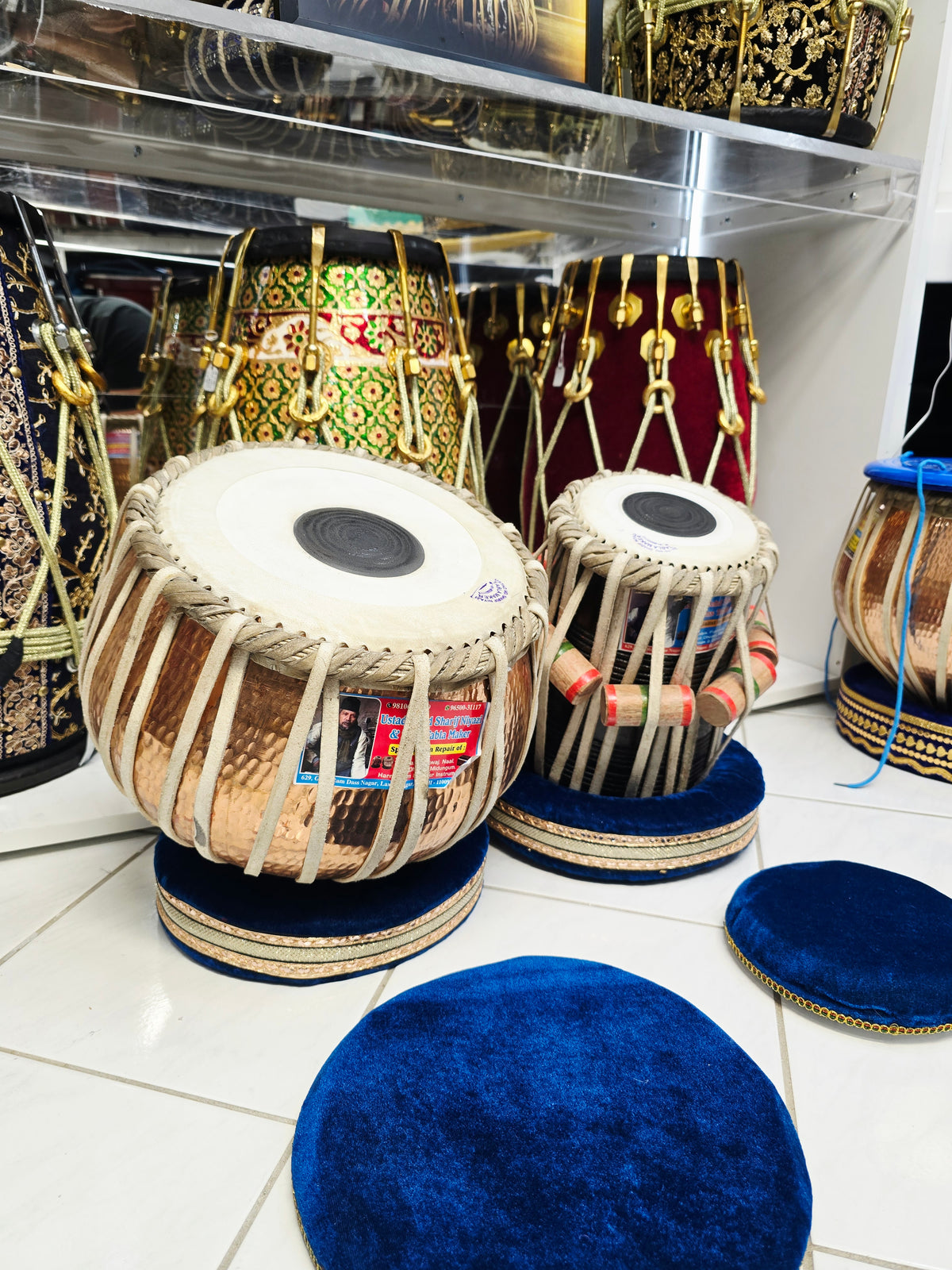 Copper Crest Elite | 9.25" Copper Bayan + 5.5" D#/E Red Sheesham Mohd. Sharif Concert Tabla Set * Very Minor Cosmetic Blemish + Barely Noticeable Ringing Sound