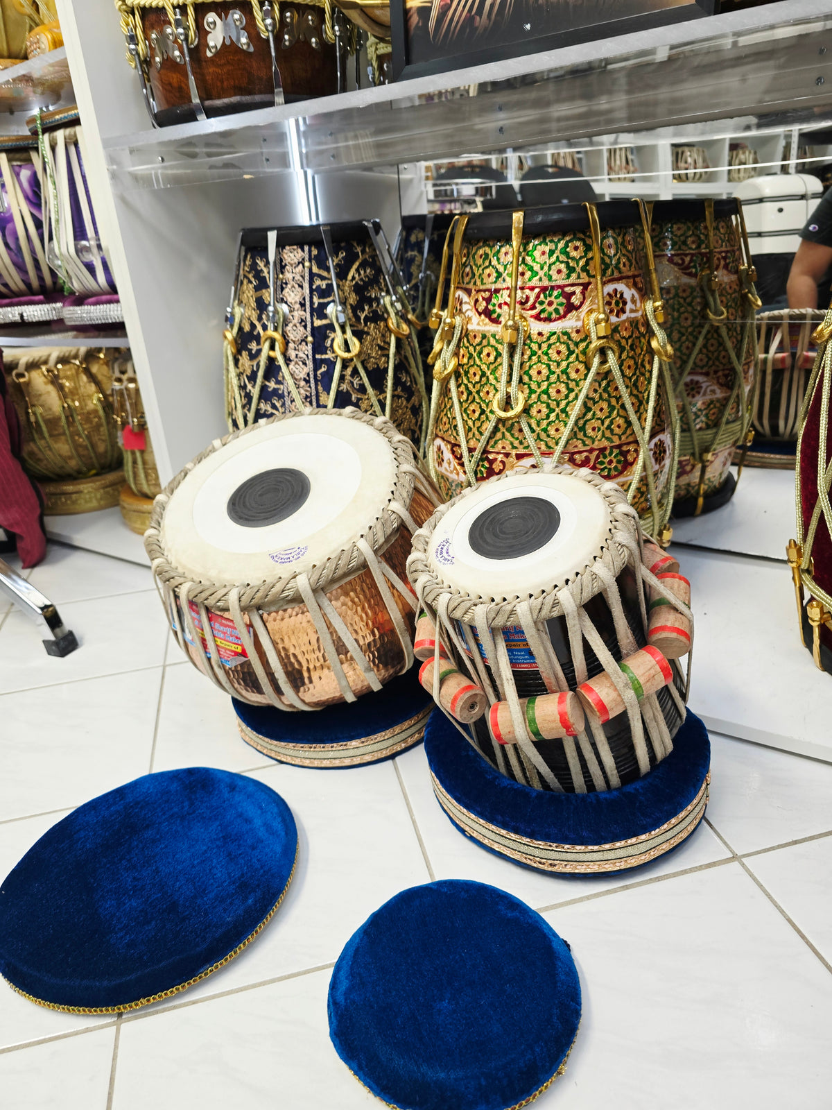 Copper Crest Elite | 9.25" Copper Bayan + 5.5" D#/E Red Sheesham Mohd. Sharif Concert Tabla Set * Very Minor Cosmetic Blemish + Barely Noticeable Ringing Sound