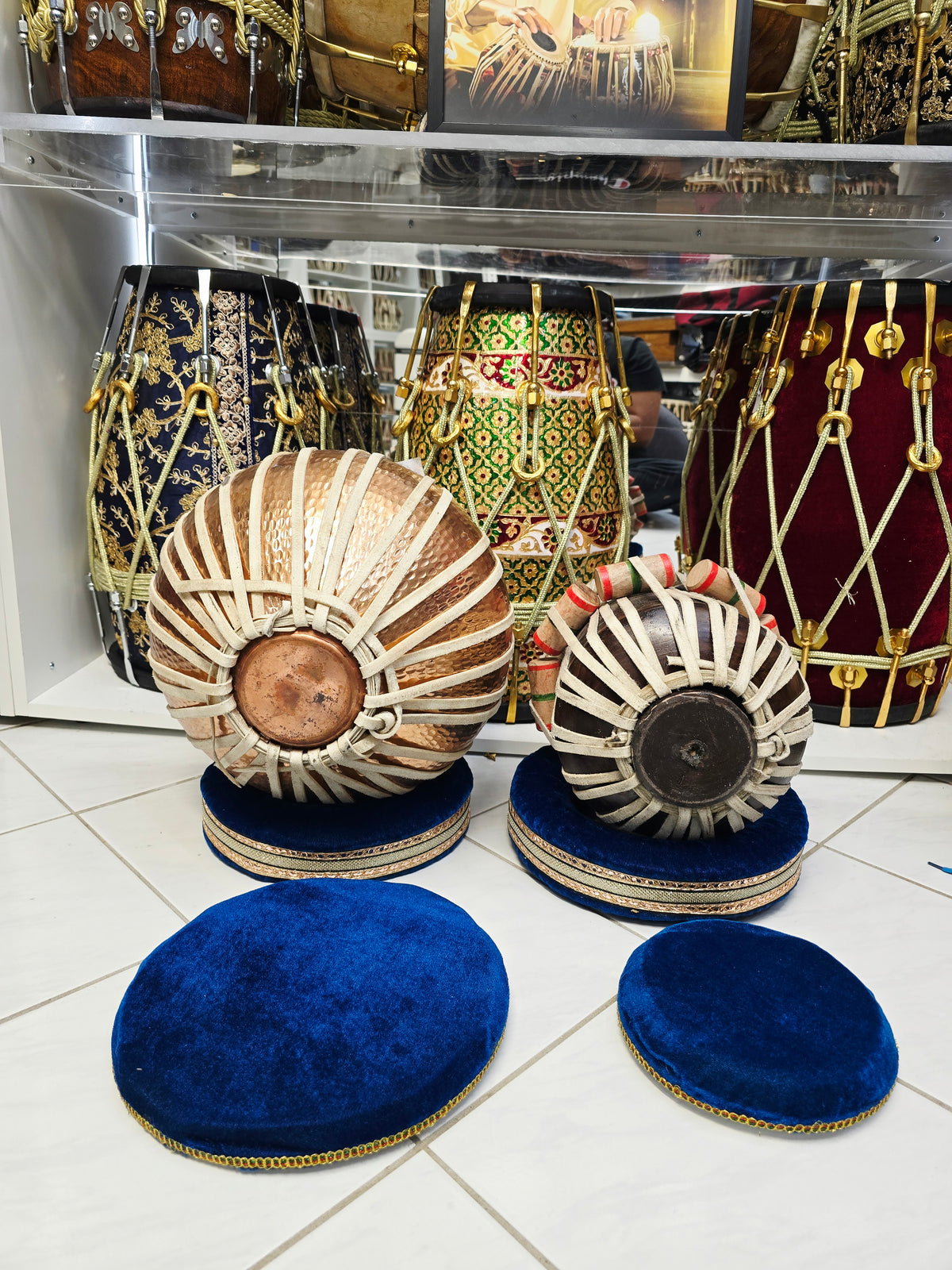 Copper Crest Elite | 9.25" Copper Bayan + 5.5" D#/E Red Sheesham Mohd. Sharif Concert Tabla Set * Very Minor Cosmetic Blemish + Barely Noticeable Ringing Sound