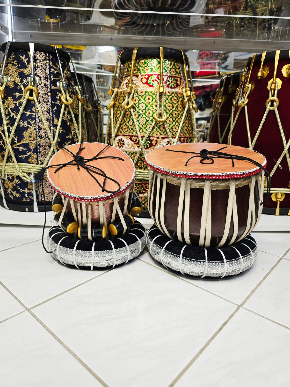 Bronze Stardust Junior | 4.75" Dayan + 8.25" Sparkly Bronze Painted Toddler Tabla Set *Very Minor Cosmetic Blemishes