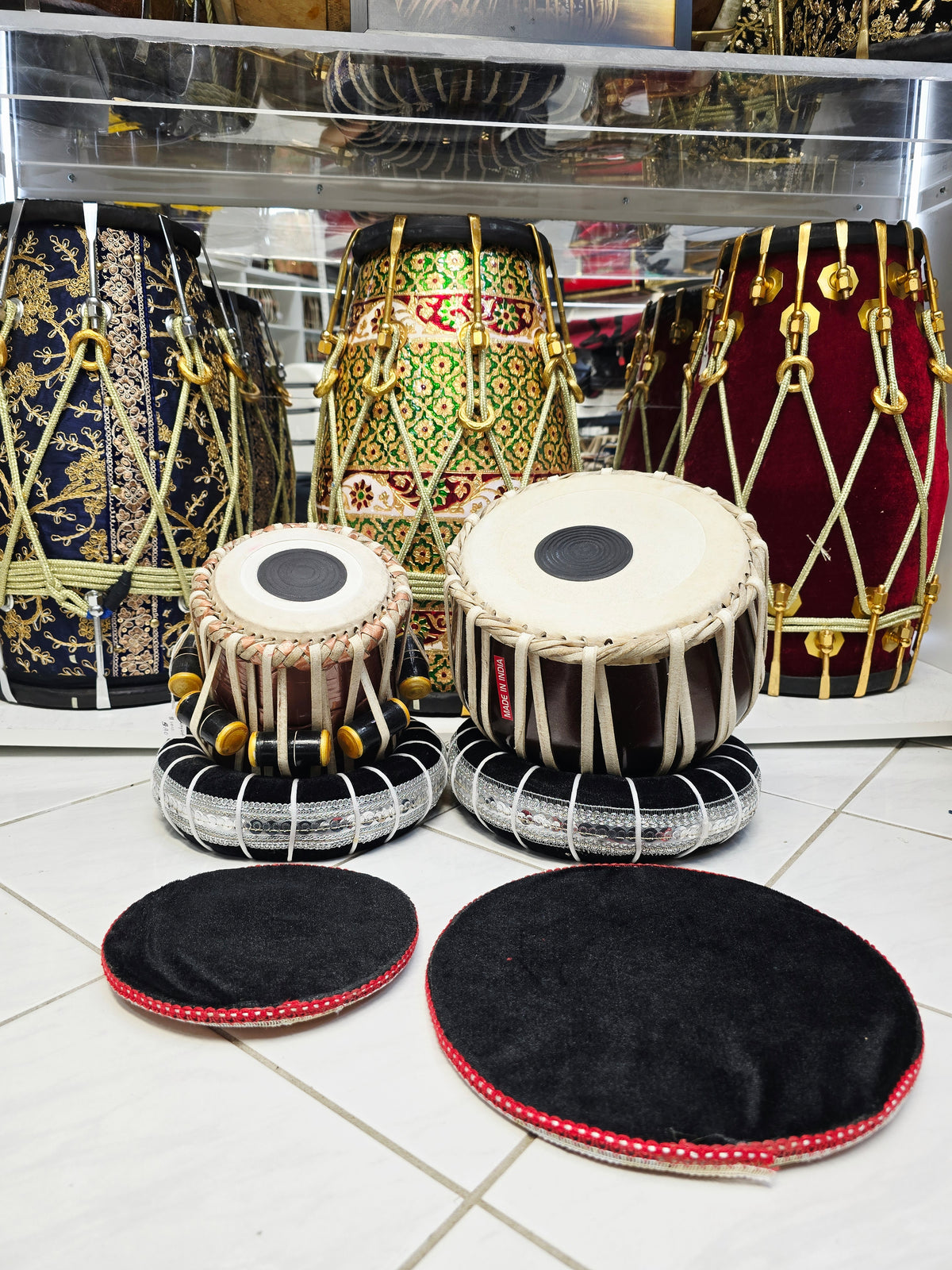 Bronze Stardust Junior | 4.75" Dayan + 8.25" Sparkly Bronze Painted Toddler Tabla Set *Very Minor Cosmetic Blemishes
