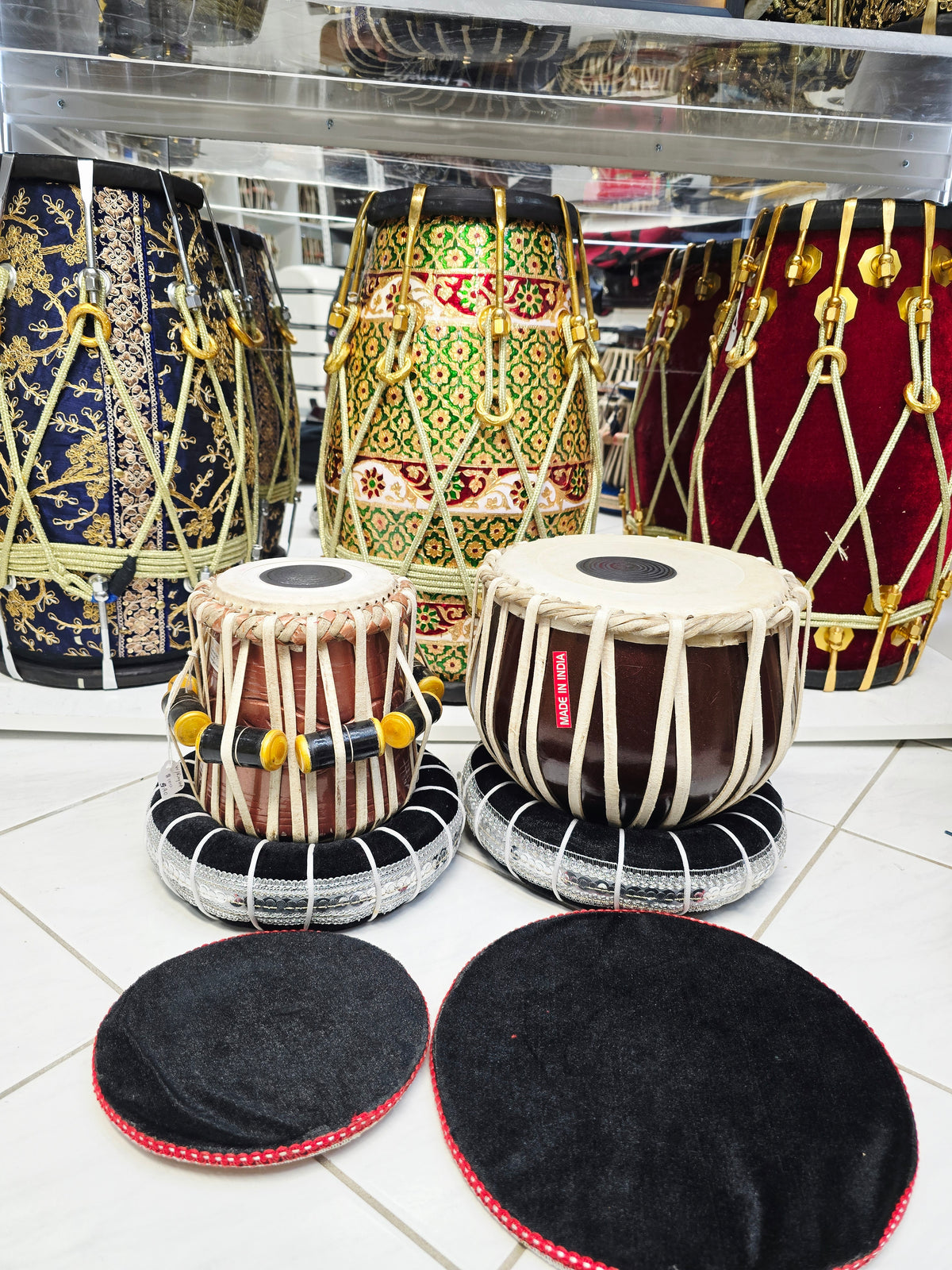 Bronze Stardust Junior | 4.75" Dayan + 8.25" Sparkly Bronze Painted Toddler Tabla Set *Very Minor Cosmetic Blemishes