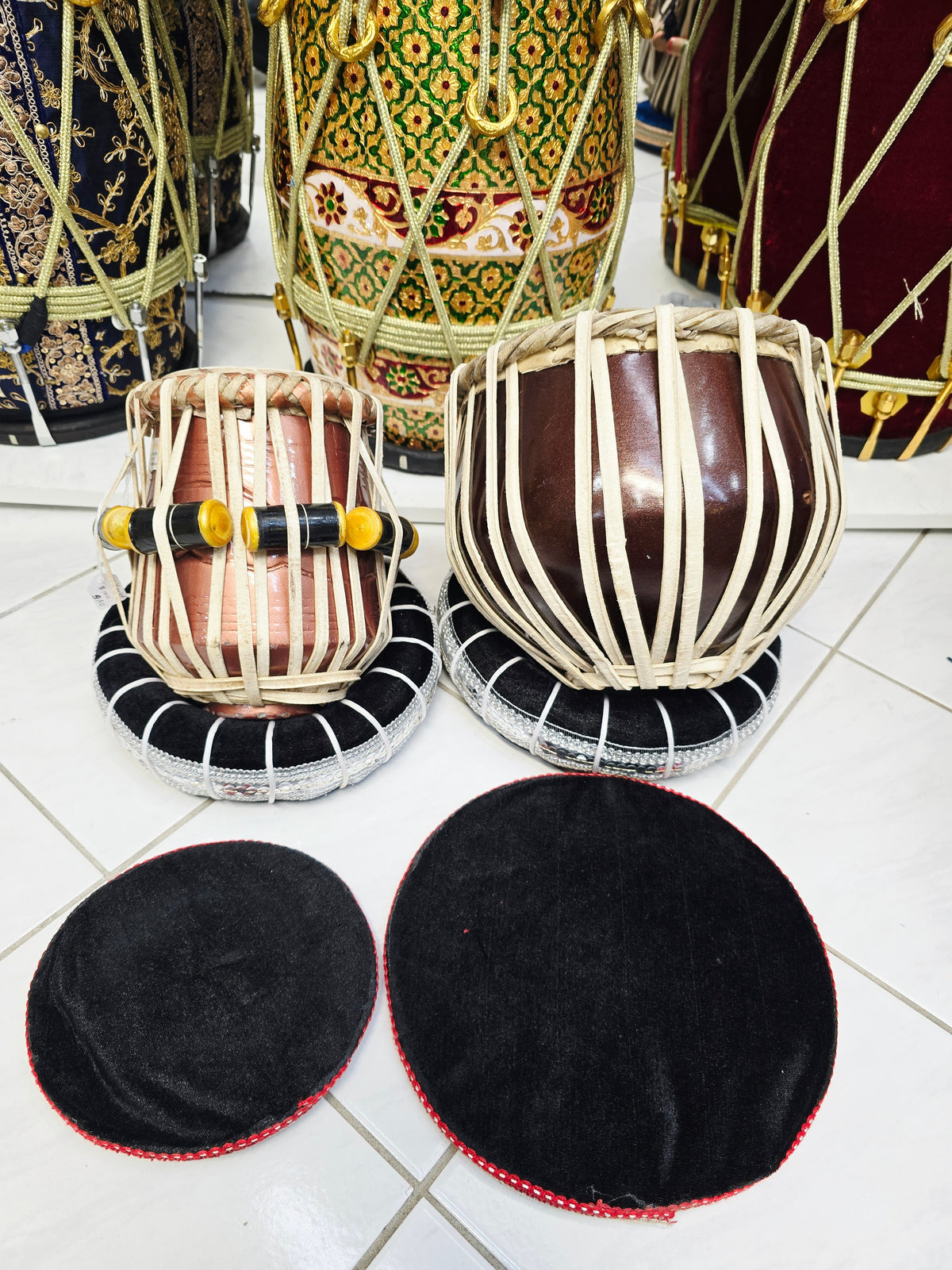 Bronze Stardust Junior | 4.75" Dayan + 8.25" Sparkly Bronze Painted Toddler Tabla Set *Very Minor Cosmetic Blemishes
