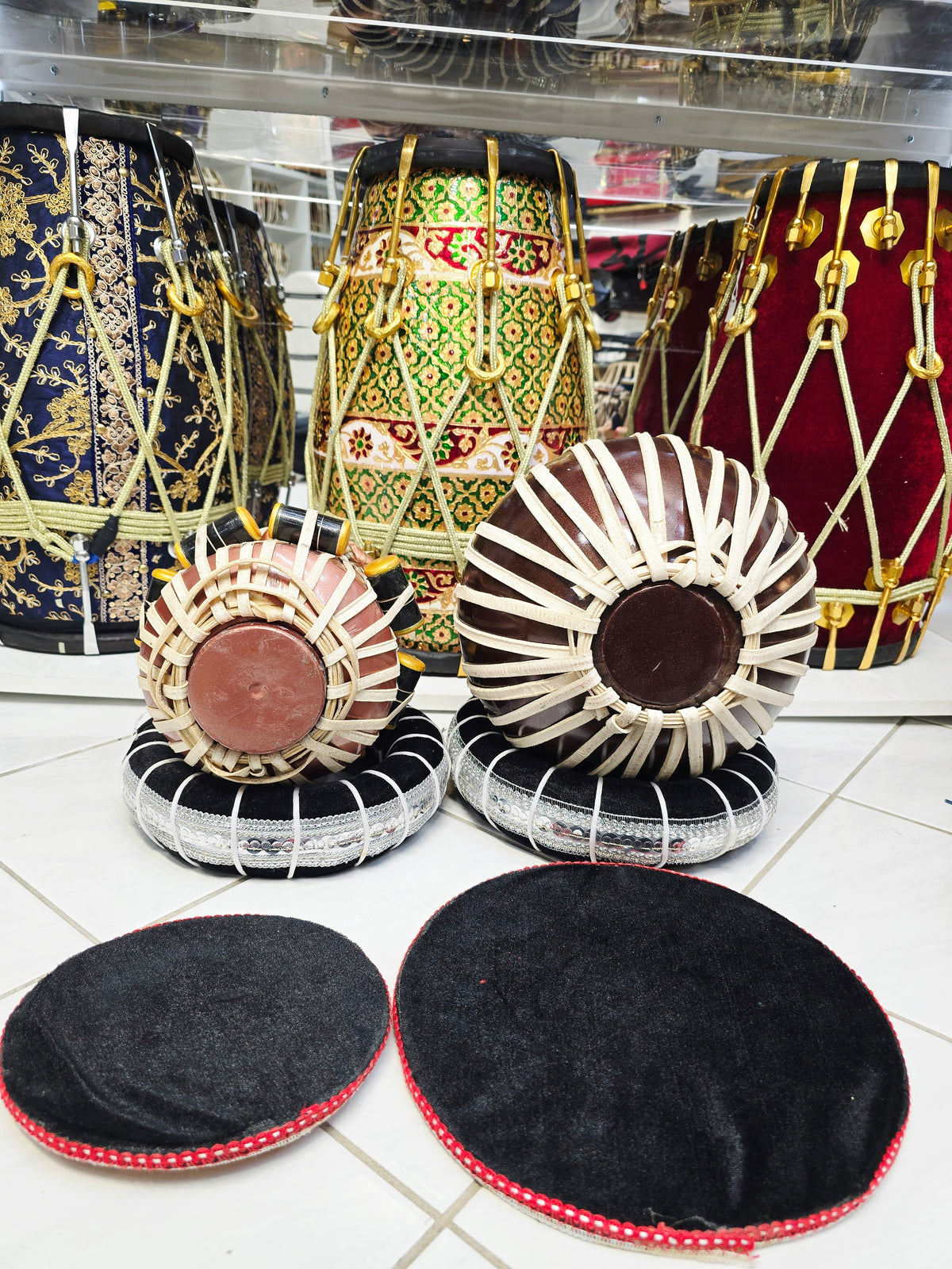 Bronze Stardust Junior | 4.75" Dayan + 8.25" Sparkly Bronze Painted Toddler Tabla Set *Very Minor Cosmetic Blemishes