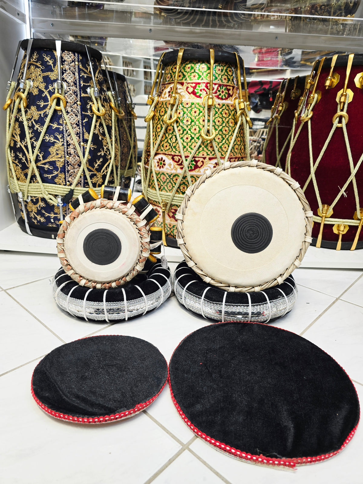 Bronze Stardust Junior | 4.75" Dayan + 8.25" Sparkly Bronze Painted Toddler Tabla Set *Very Minor Cosmetic Blemishes