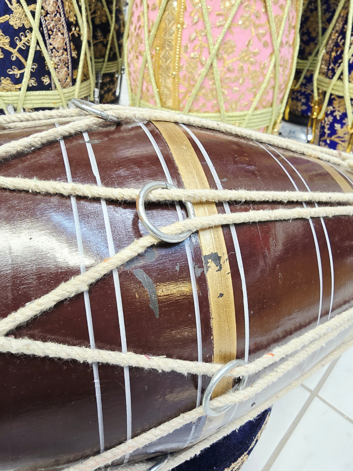 Brown Toddler Dholak (Ages 1-3) *Very Minor Yellow Staining on Bass Skin