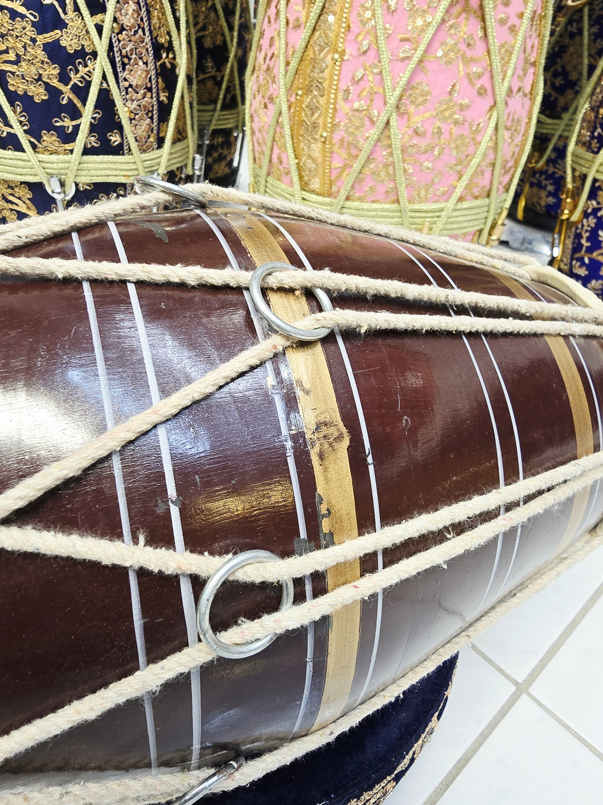 Brown Toddler Dholak (Ages 1-3) *Very Minor Yellow Staining on Bass Skin