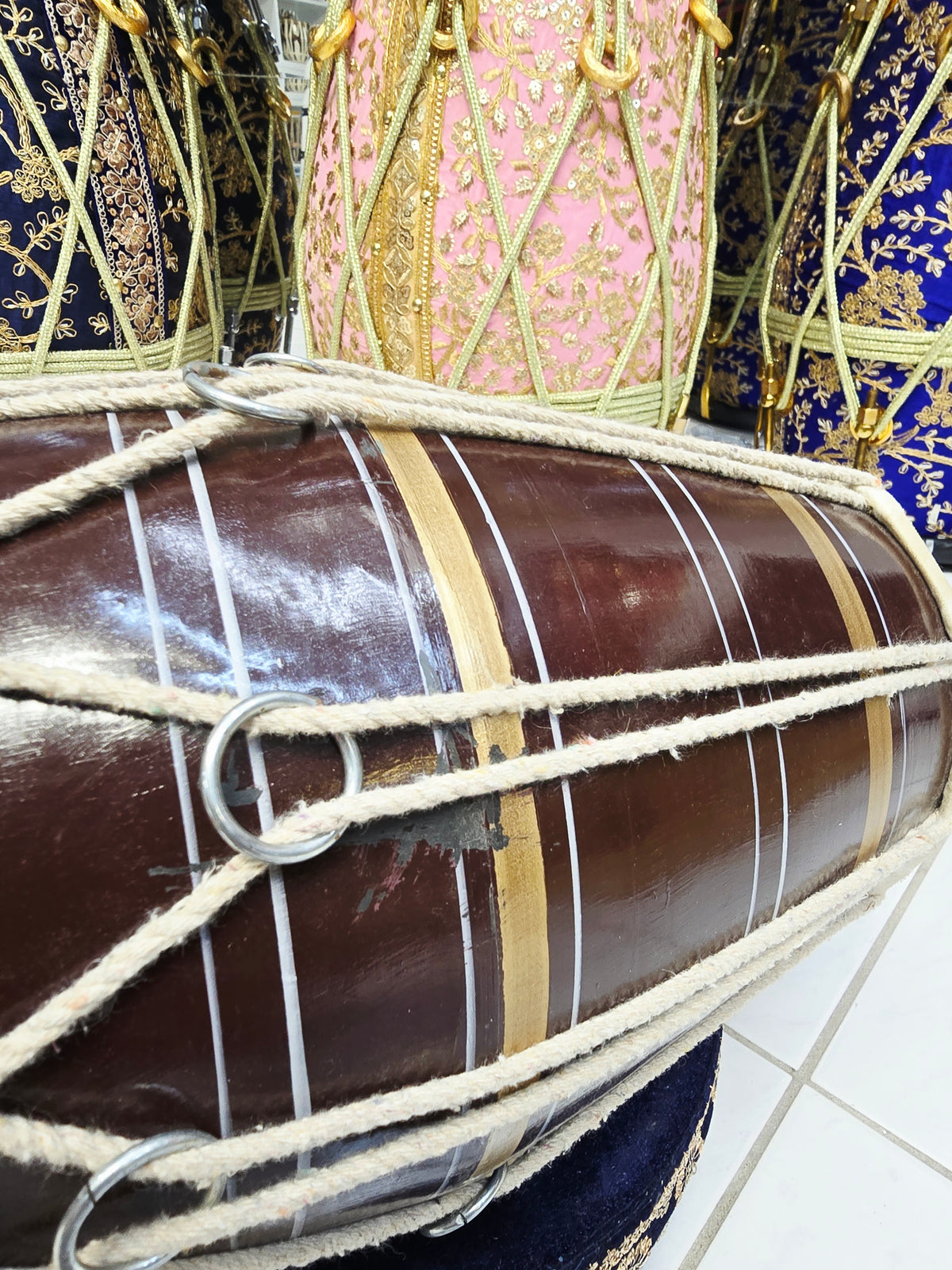 Brown Toddler Dholak (Ages 1-3) *Very Minor Yellow Staining on Bass Skin
