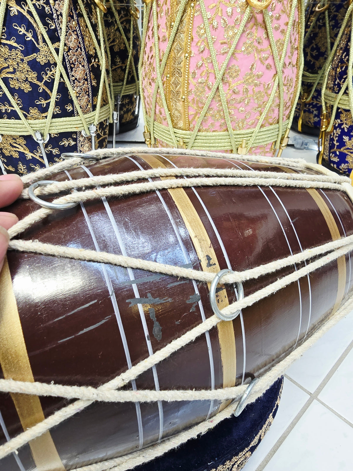 Brown Toddler Dholak (Ages 1-3) *Very Minor Yellow Staining on Bass Skin
