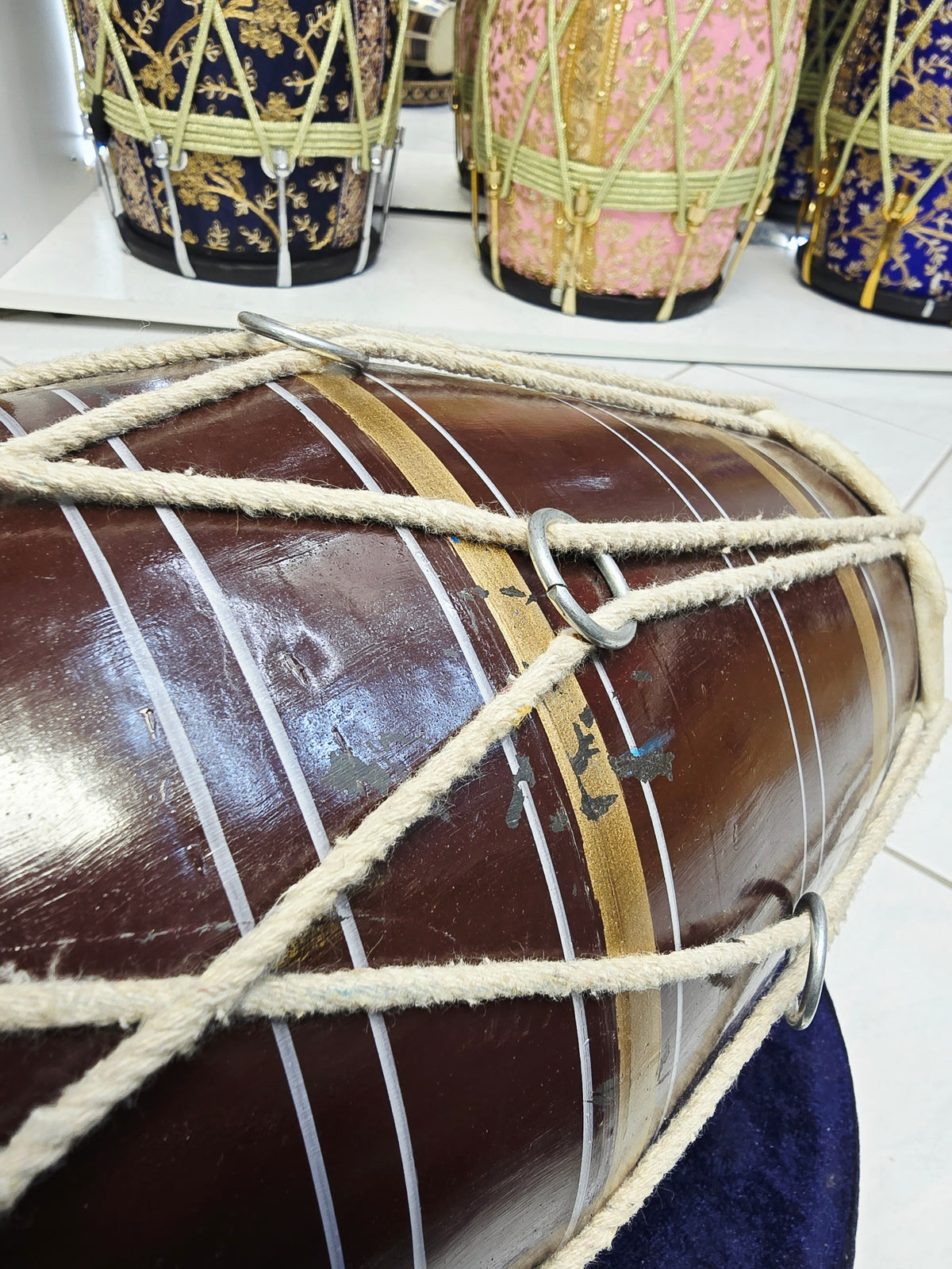 Brown Toddler Dholak (Ages 1-3) *Very Minor Yellow Staining on Bass Skin