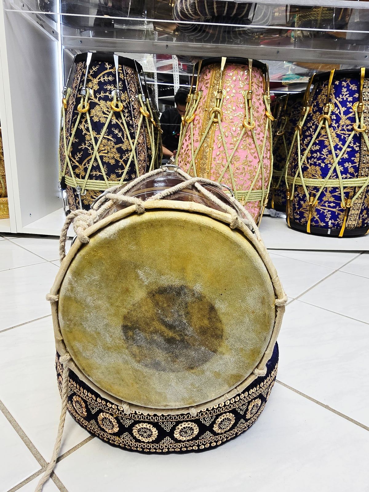 Brown Toddler Dholak (Ages 1-3) *Very Minor Yellow Staining on Bass Skin