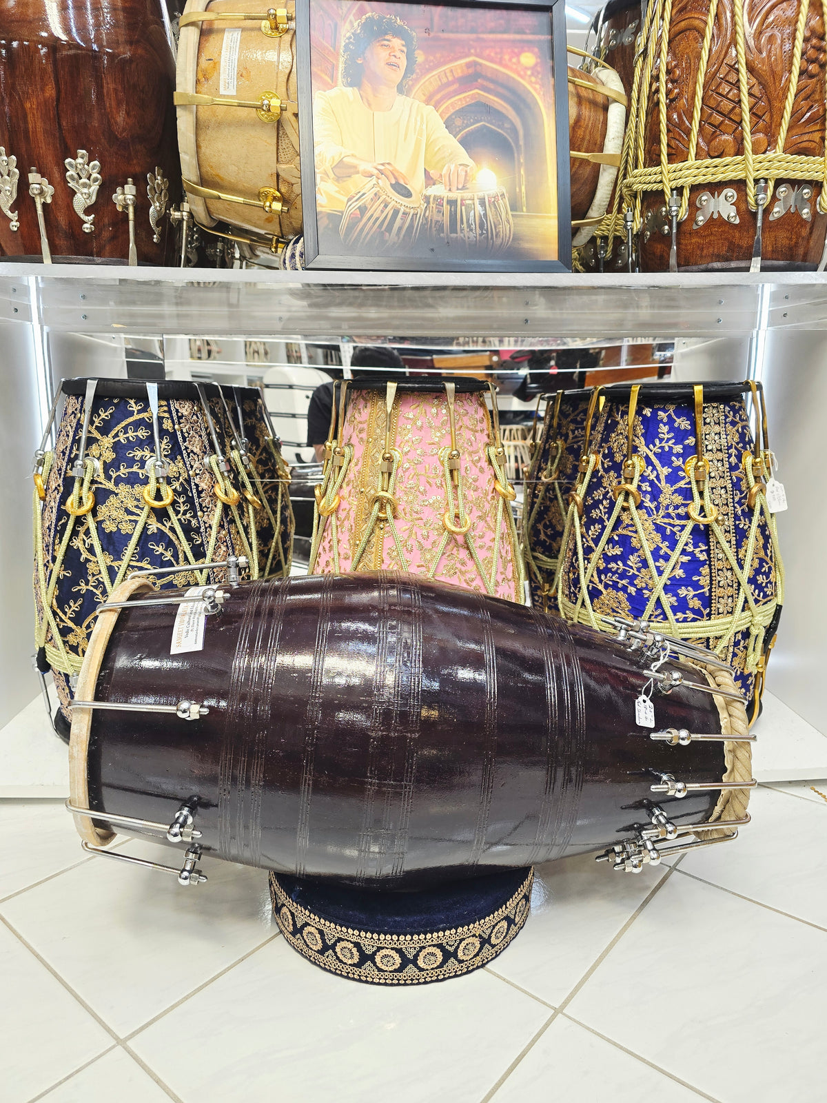 Raagveer Legacy | 24" 18.4 lb Red Sheesham Mohd. Sharif Pakhaawaj / Naal Hybrid One of a Kind *Minor Cosmetic Defects