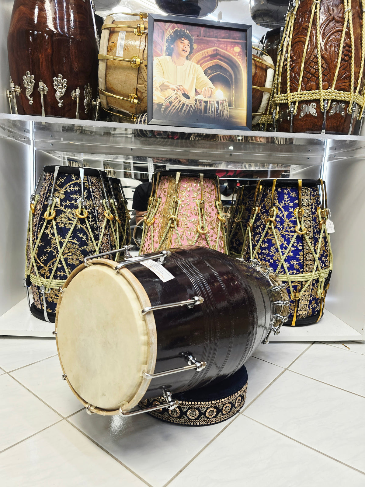 Raagveer Legacy | 24" 18.4 lb Red Sheesham Mohd. Sharif Pakhaawaj / Naal Hybrid One of a Kind *Minor Cosmetic Defects