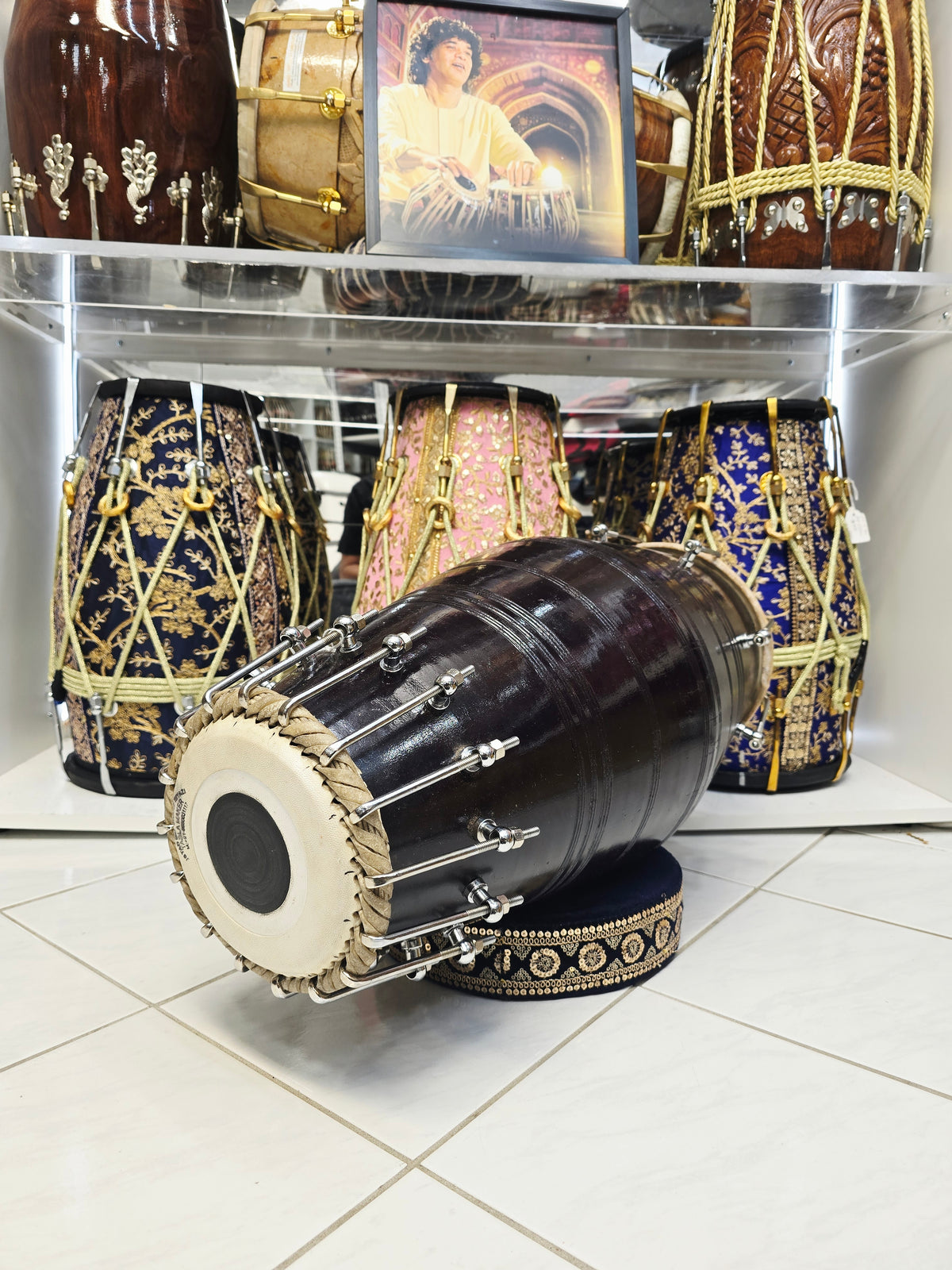 Raagveer Legacy | 24" 18.4 lb Red Sheesham Mohd. Sharif Pakhaawaj / Naal Hybrid One of a Kind *Minor Cosmetic Defects