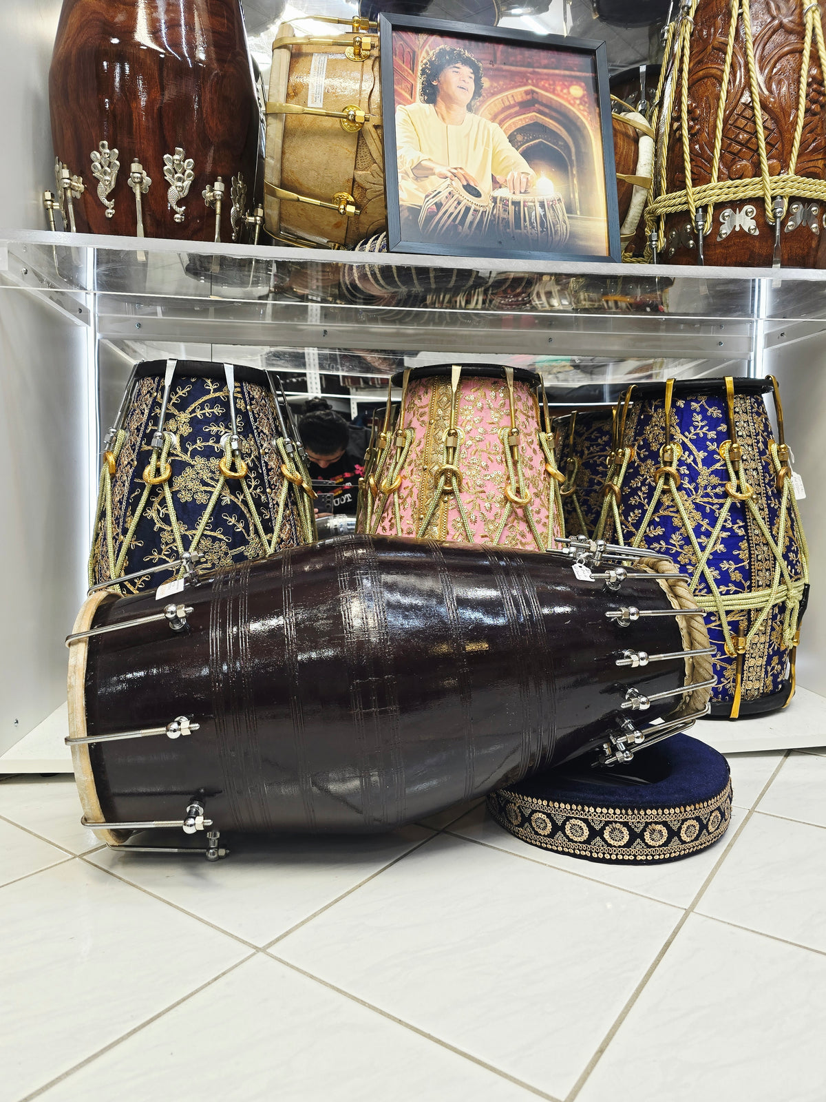 Raagveer Legacy | 24" 18.4 lb Red Sheesham Mohd. Sharif Pakhaawaj / Naal Hybrid One of a Kind *Minor Cosmetic Defects