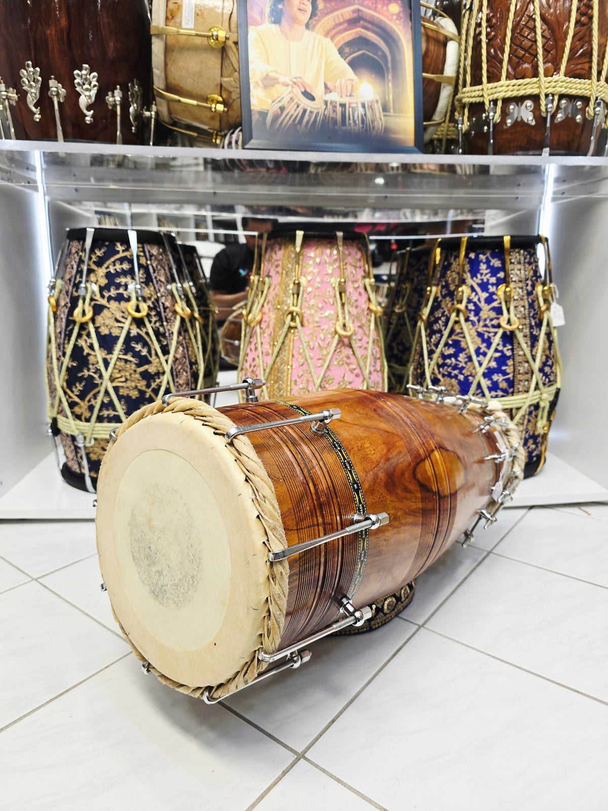 Aarohan Forge | 24.5" Red Sheesham Bolted Bina Pakhaawaj *Very Minor Cosmestic Blemishes