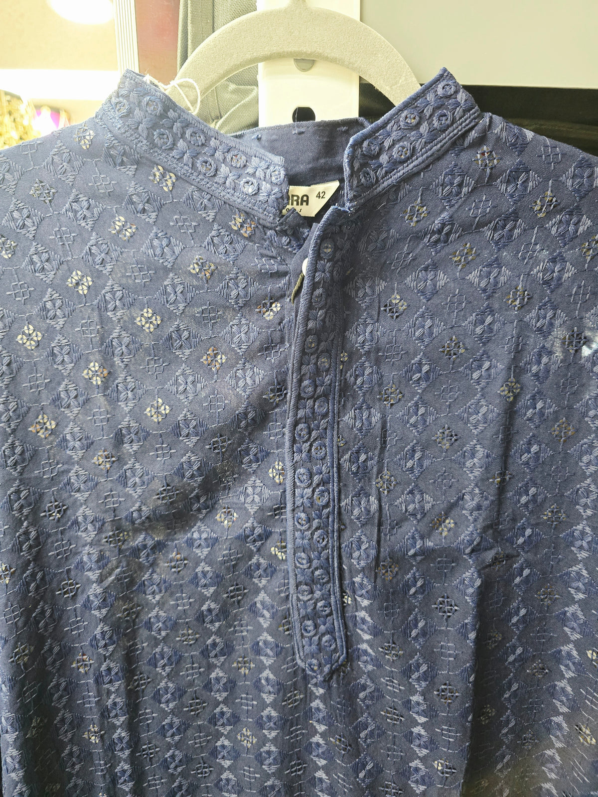 Navy Blue Men's Kurta Top *Contact For Price*