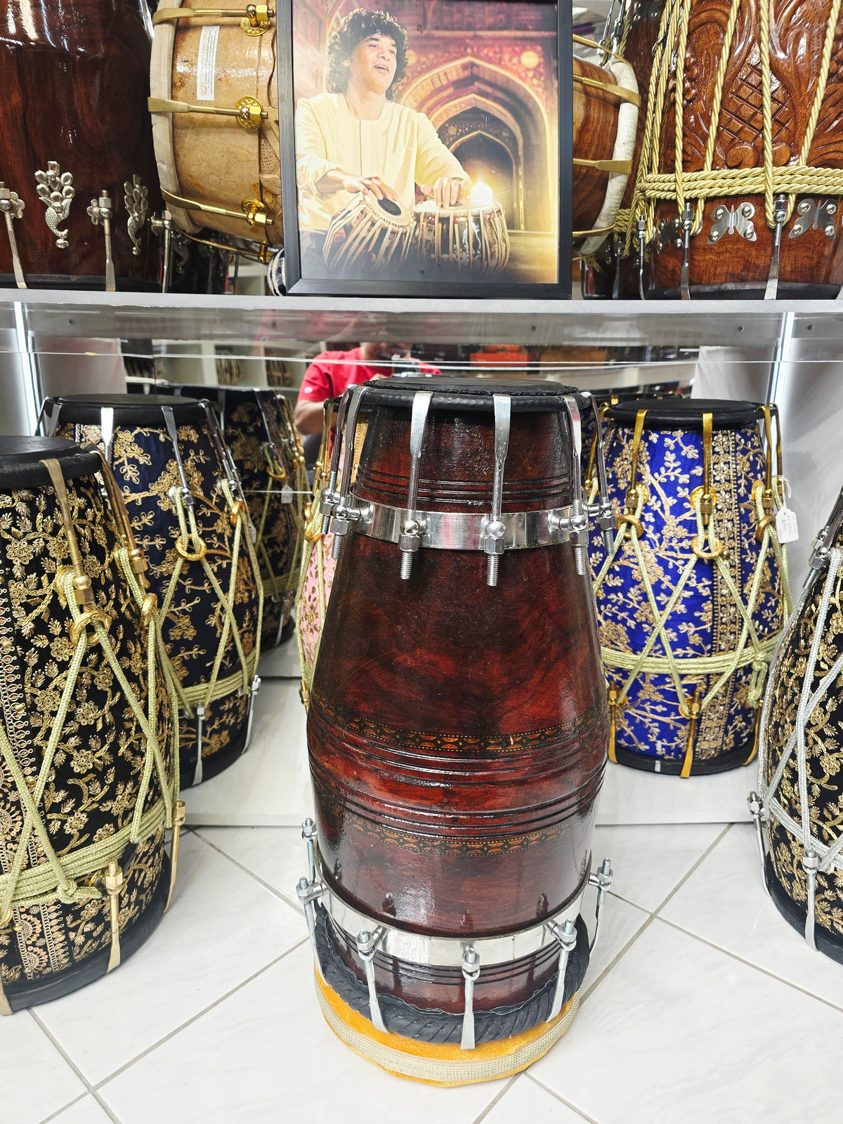 Naad Obsidian | 20.5" Red Sheesham Naal with Black Skins Very Minor Cosmetic Blemishes + Masala to Be Adjusted to Fix Vibration Sound