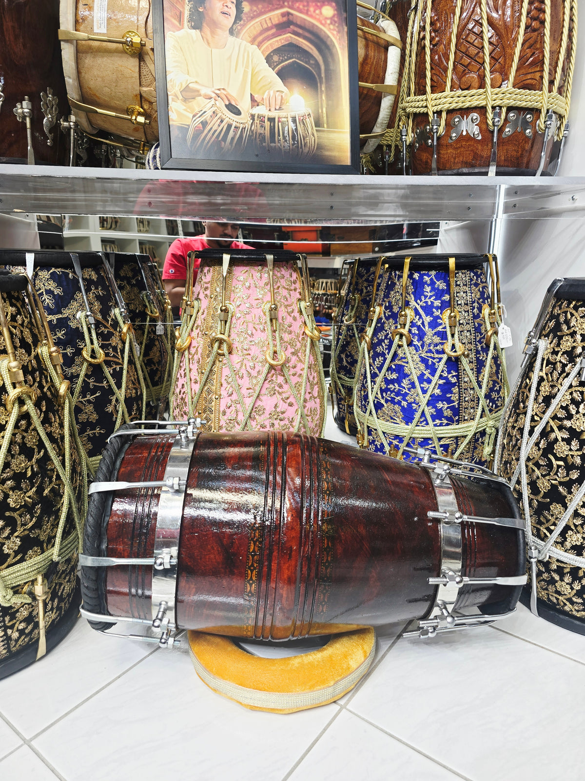 Naad Obsidian | 20.5" Red Sheesham Naal with Black Skins Very Minor Cosmetic Blemishes + Masala to Be Adjusted to Fix Vibration Sound