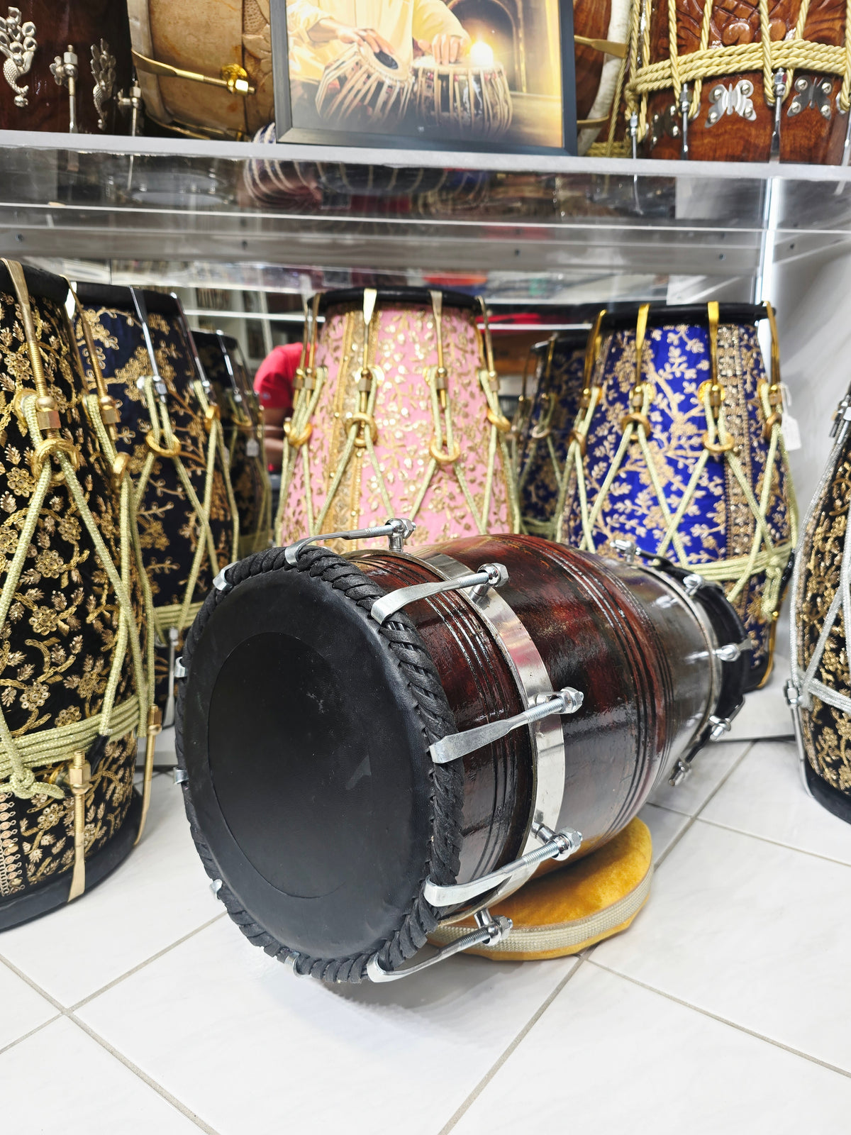 Naad Obsidian | 20.5" Red Sheesham Naal with Black Skins Very Minor Cosmetic Blemishes + Masala to Be Adjusted to Fix Vibration Sound