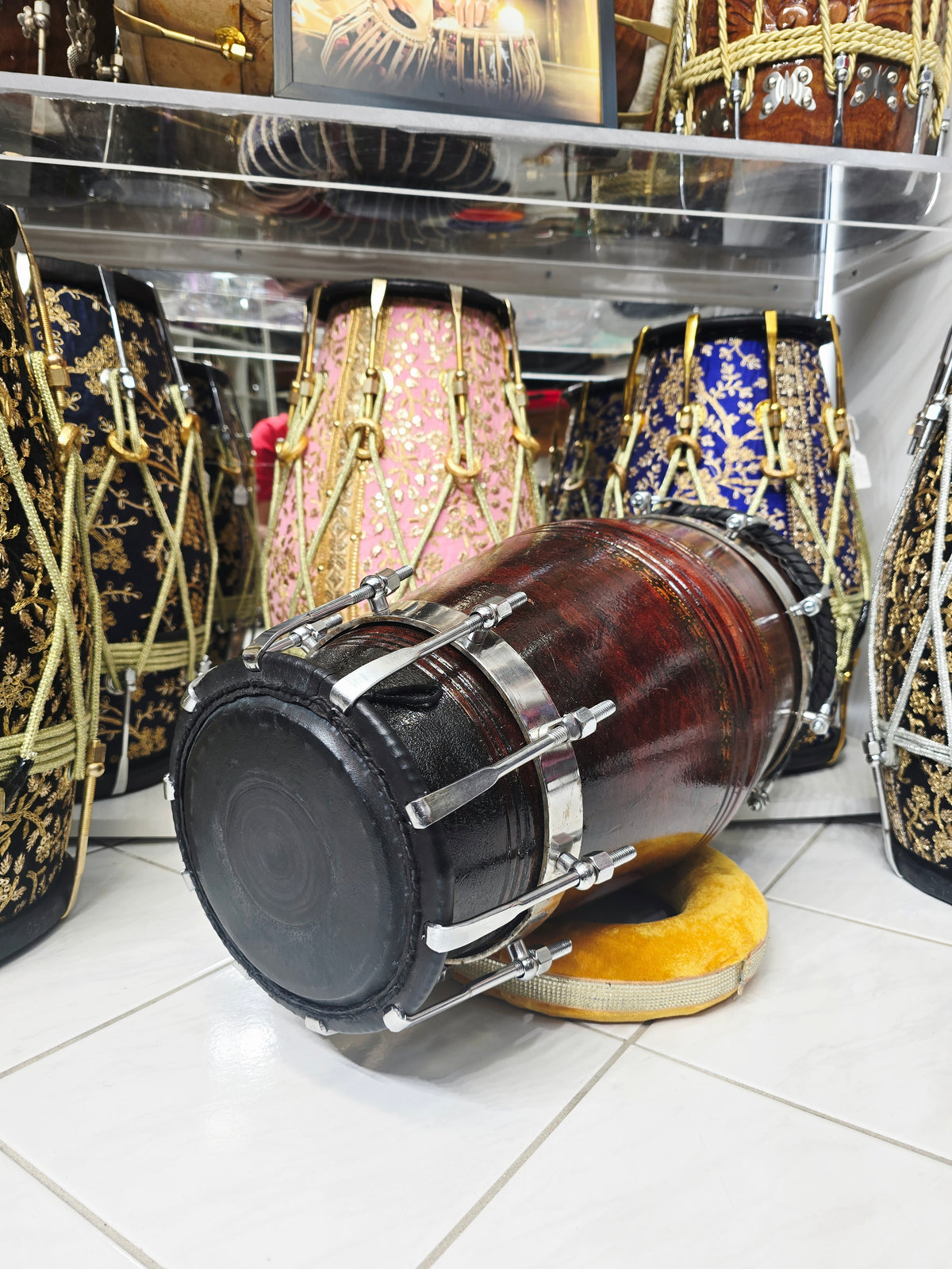 Naad Obsidian | 20.5" Red Sheesham Naal with Black Skins Very Minor Cosmetic Blemishes + Masala to Be Adjusted to Fix Vibration Sound