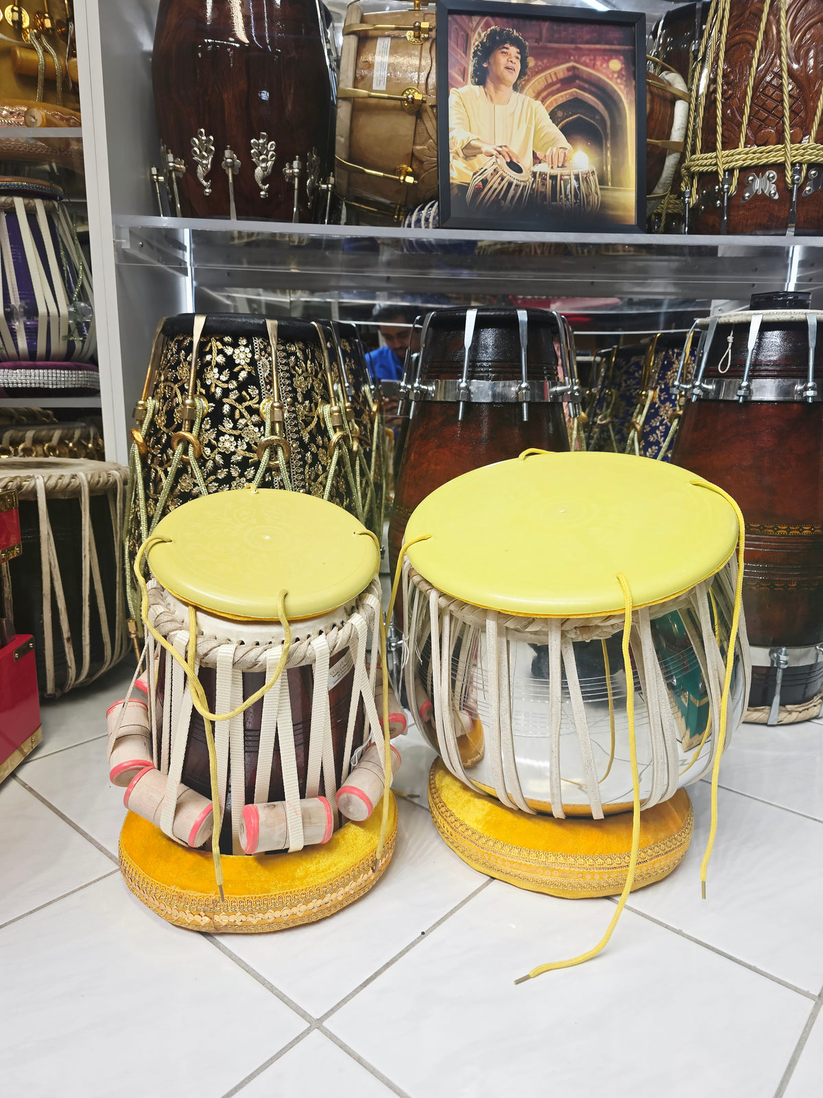 Raagpravaah Scholar | 9.25" Steel Bayan + 5.5" Red Sheesham D/D# Dayan Advanced Student Quality Tabla Set *Very Minor Cosmetic Blemishes