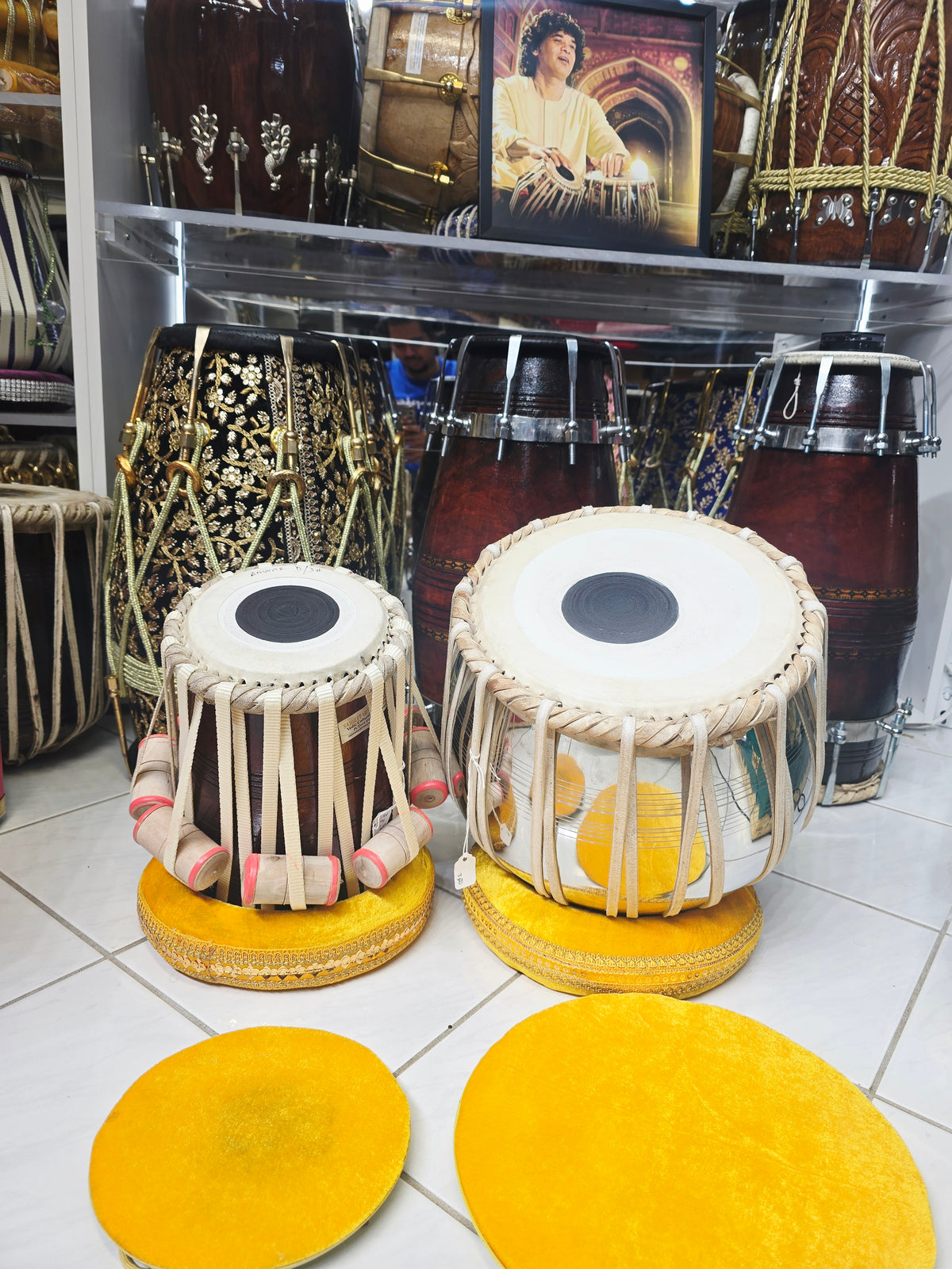 Raagpravaah Scholar | 9.25" Steel Bayan + 5.5" Red Sheesham D/D# Dayan Advanced Student Quality Tabla Set *Very Minor Cosmetic Blemishes