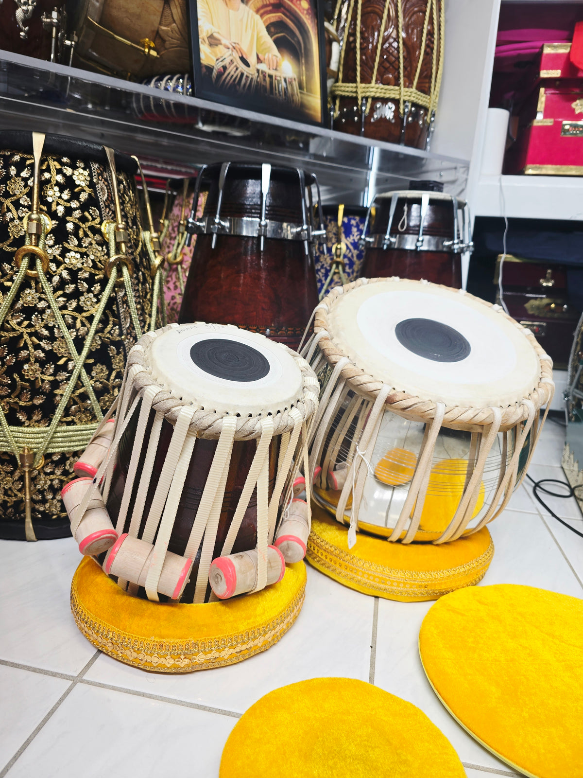 Raagpravaah Scholar | 9.25" Steel Bayan + 5.5" Red Sheesham D/D# Dayan Advanced Student Quality Tabla Set *Very Minor Cosmetic Blemishes