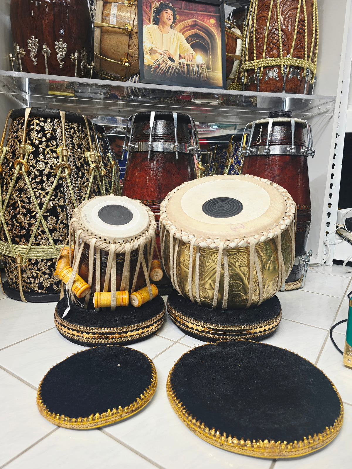 Svarna Pravesh | 9.25" Bayan + 5.25" D#/E Refurbished Dayan Student Quality Tabla Set *Cosmetic Blemishes