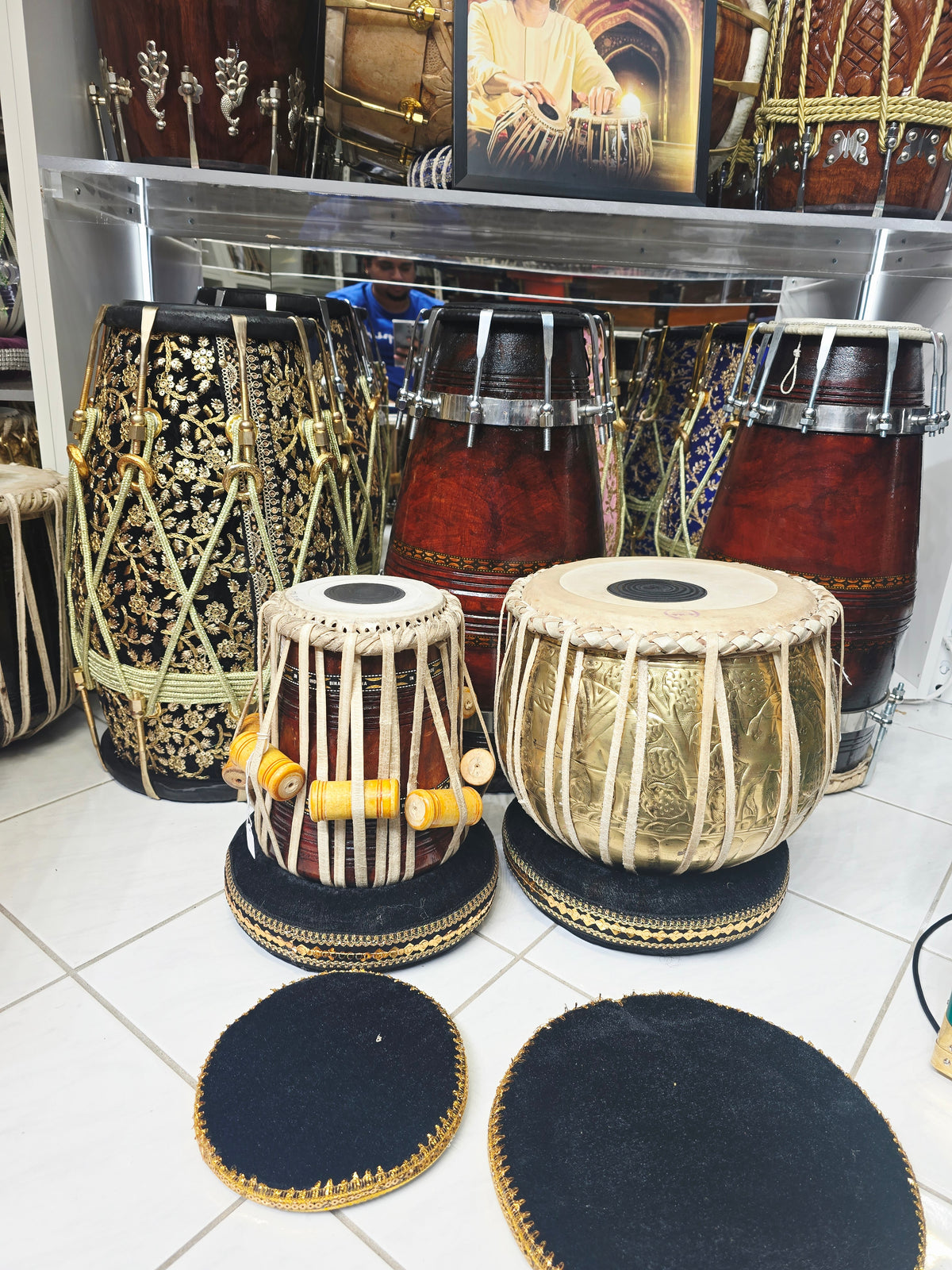 Svarna Pravesh | 9.25" Bayan + 5.25" D#/E Refurbished Dayan Student Quality Tabla Set *Cosmetic Blemishes