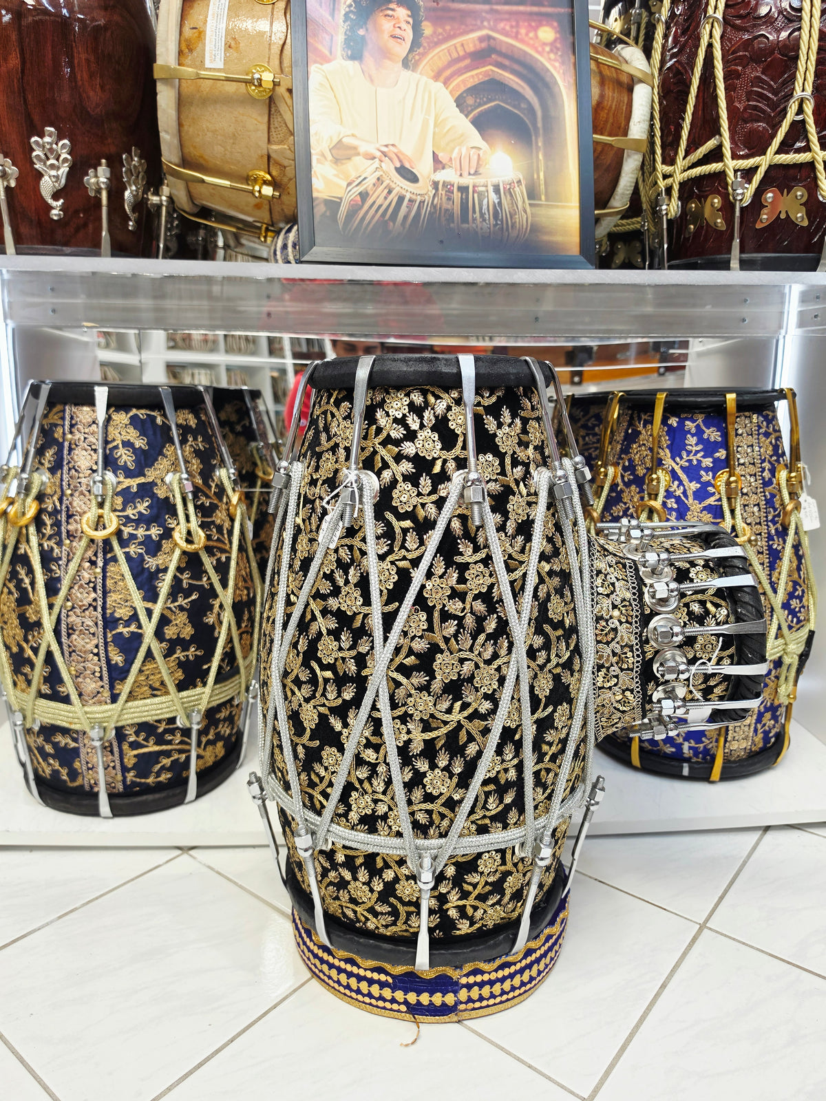 Sur Rang Royale | Premium Black Sherwani-Wrapped Red Sheesham Tabolak (Tabla Dholak) with 5.5" E Dayan *Promotional Price + Exceptional Tone*