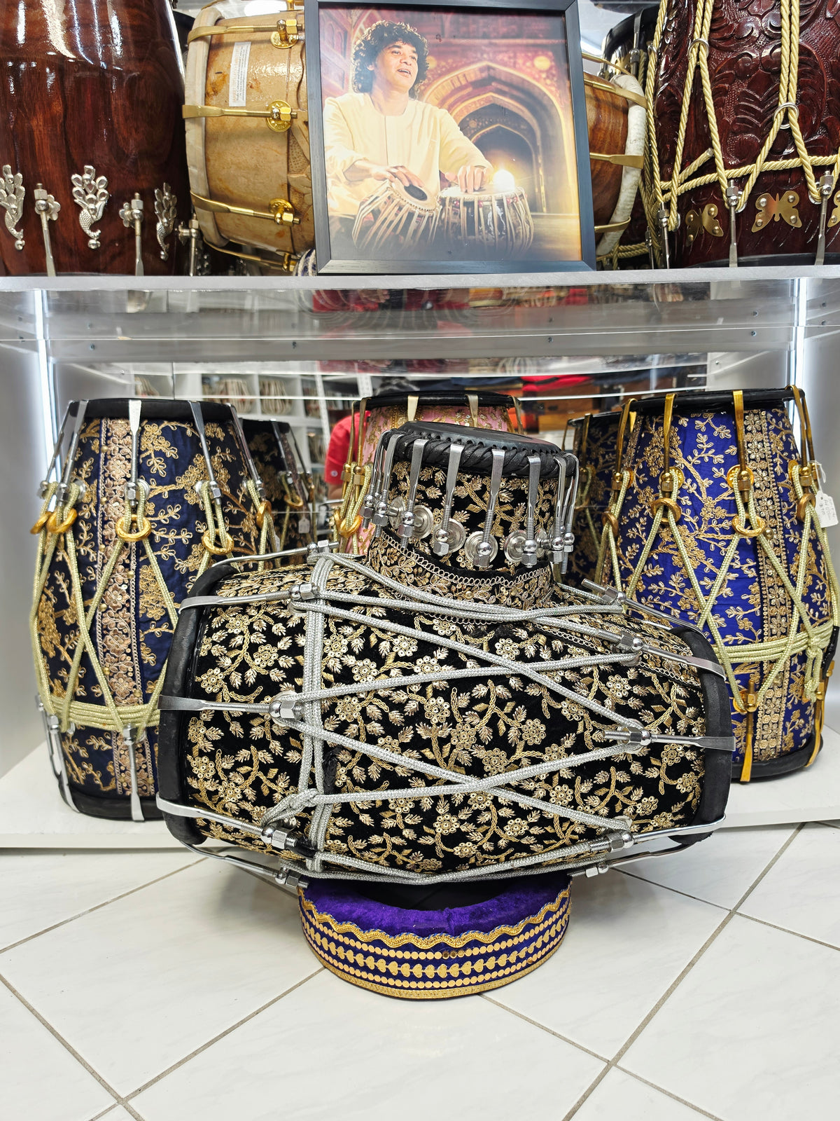 Sur Rang Royale | Premium Black Sherwani-Wrapped Red Sheesham Tabolak (Tabla Dholak) with 5.5" E Dayan *Promotional Price + Exceptional Tone*