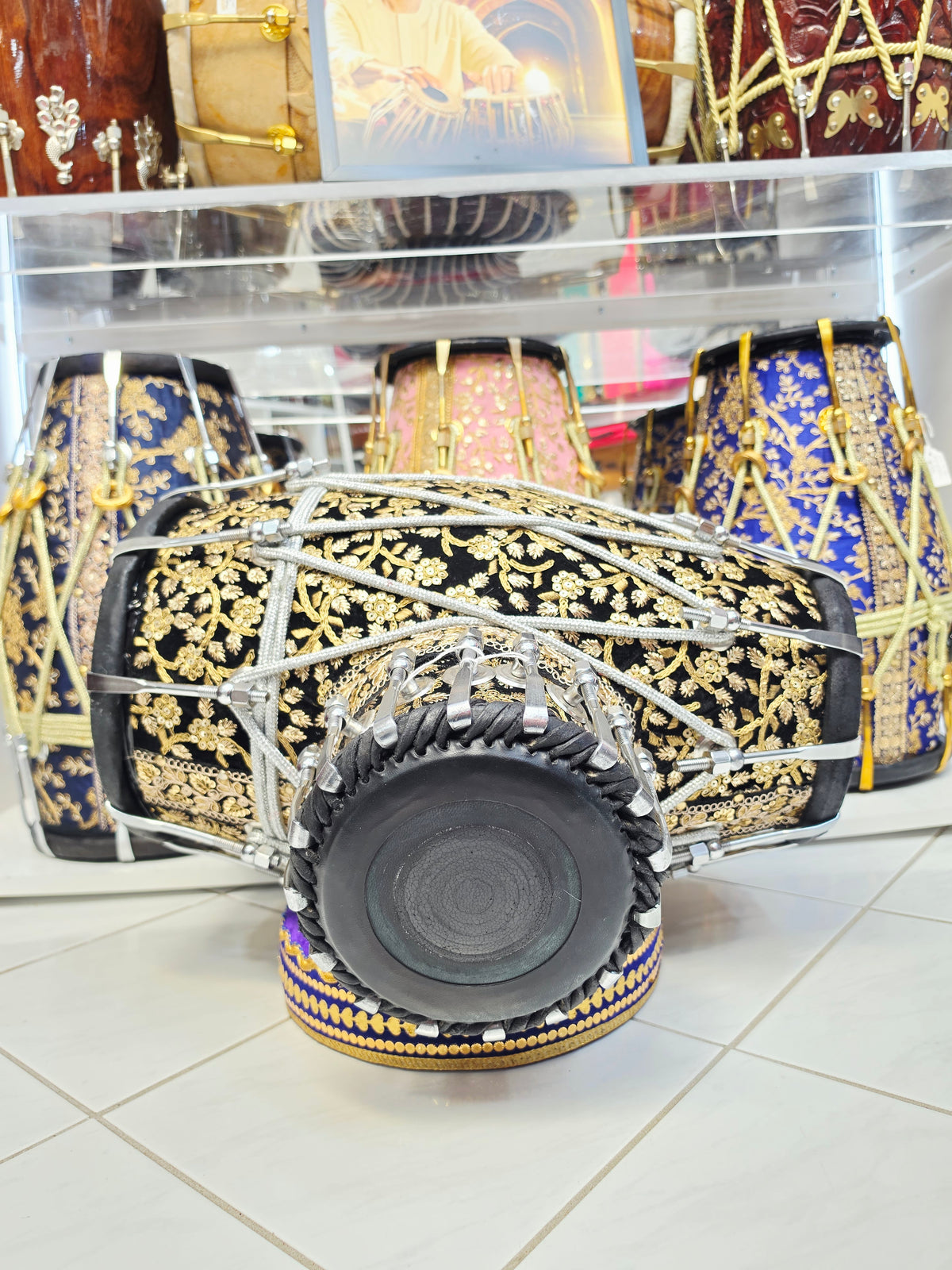 Sur Rang Royale | Premium Black Sherwani-Wrapped Red Sheesham Tabolak (Tabla Dholak) with 5.5" E Dayan *Promotional Price + Exceptional Tone*