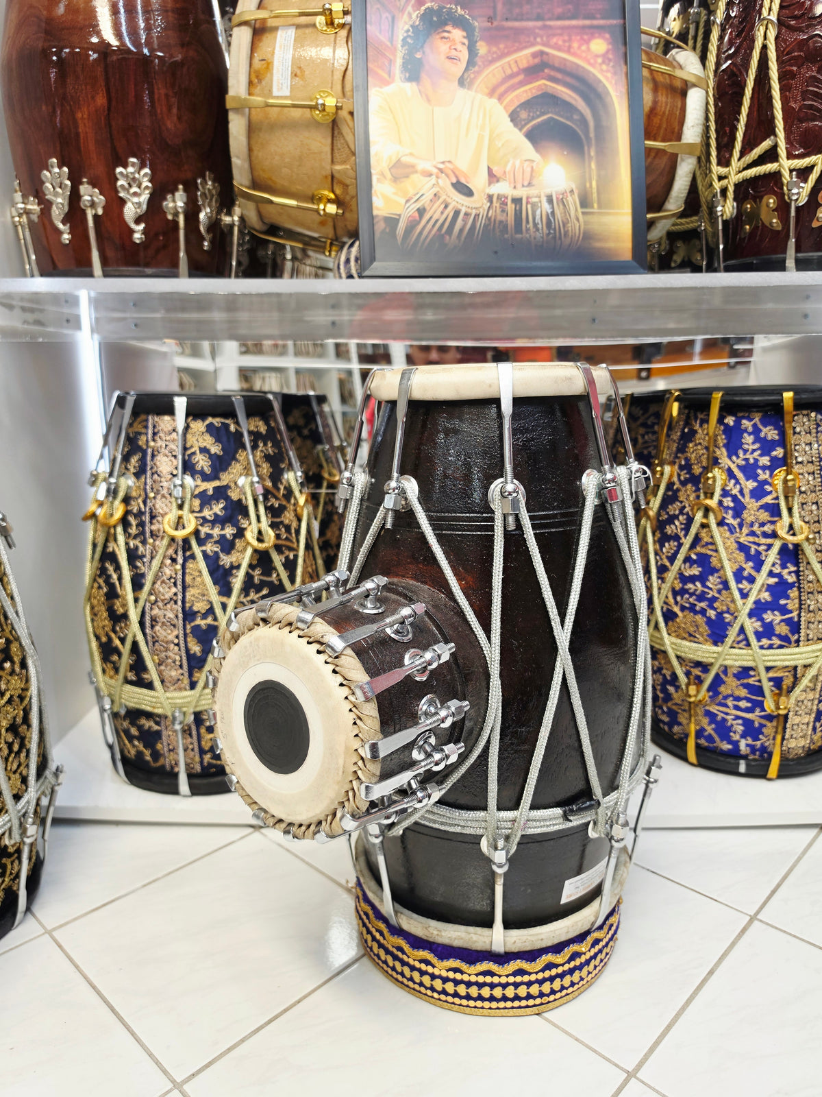 Parampara Naad | Traditional Black coloured Red Sheesham Tabolak (Tabla Dholak) with 5" F Dayan *Exceptional Tone + Promotional Price
