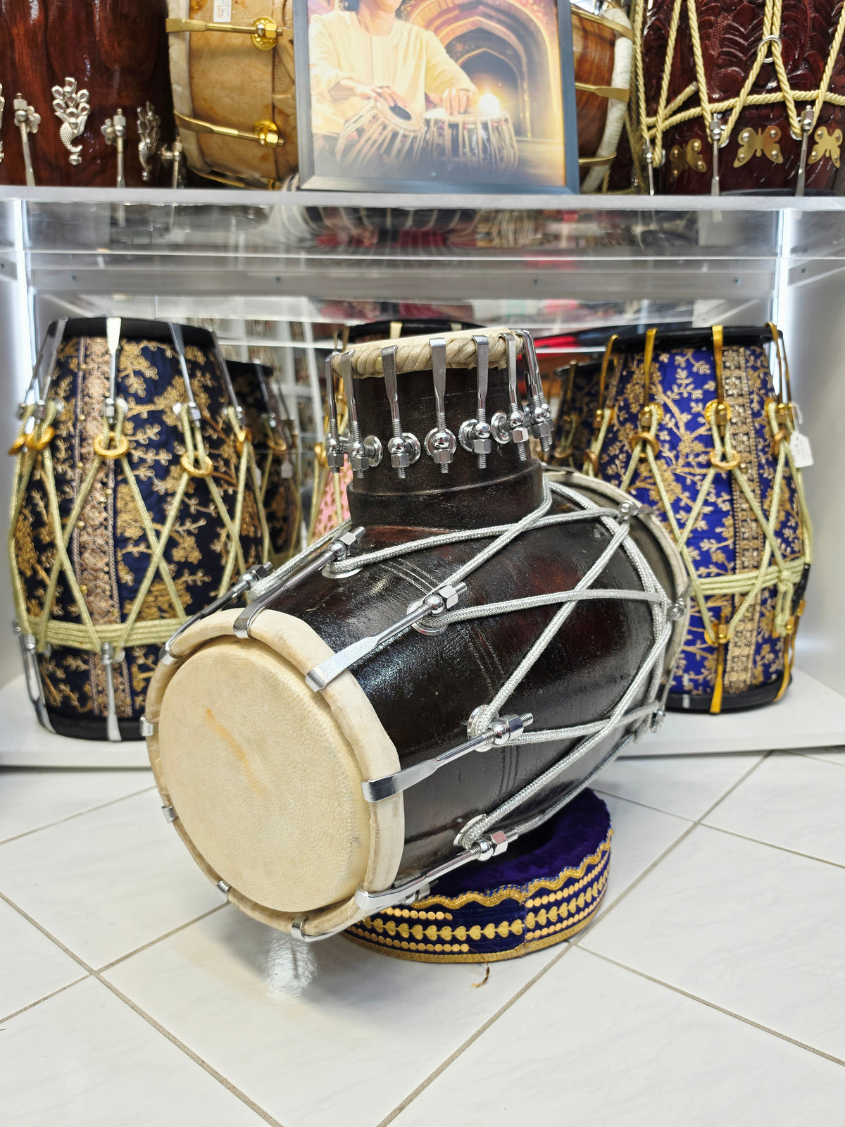 Parampara Naad | Traditional Black coloured Red Sheesham Tabolak (Tabla Dholak) with 5" F Dayan *Exceptional Tone + Promotional Price