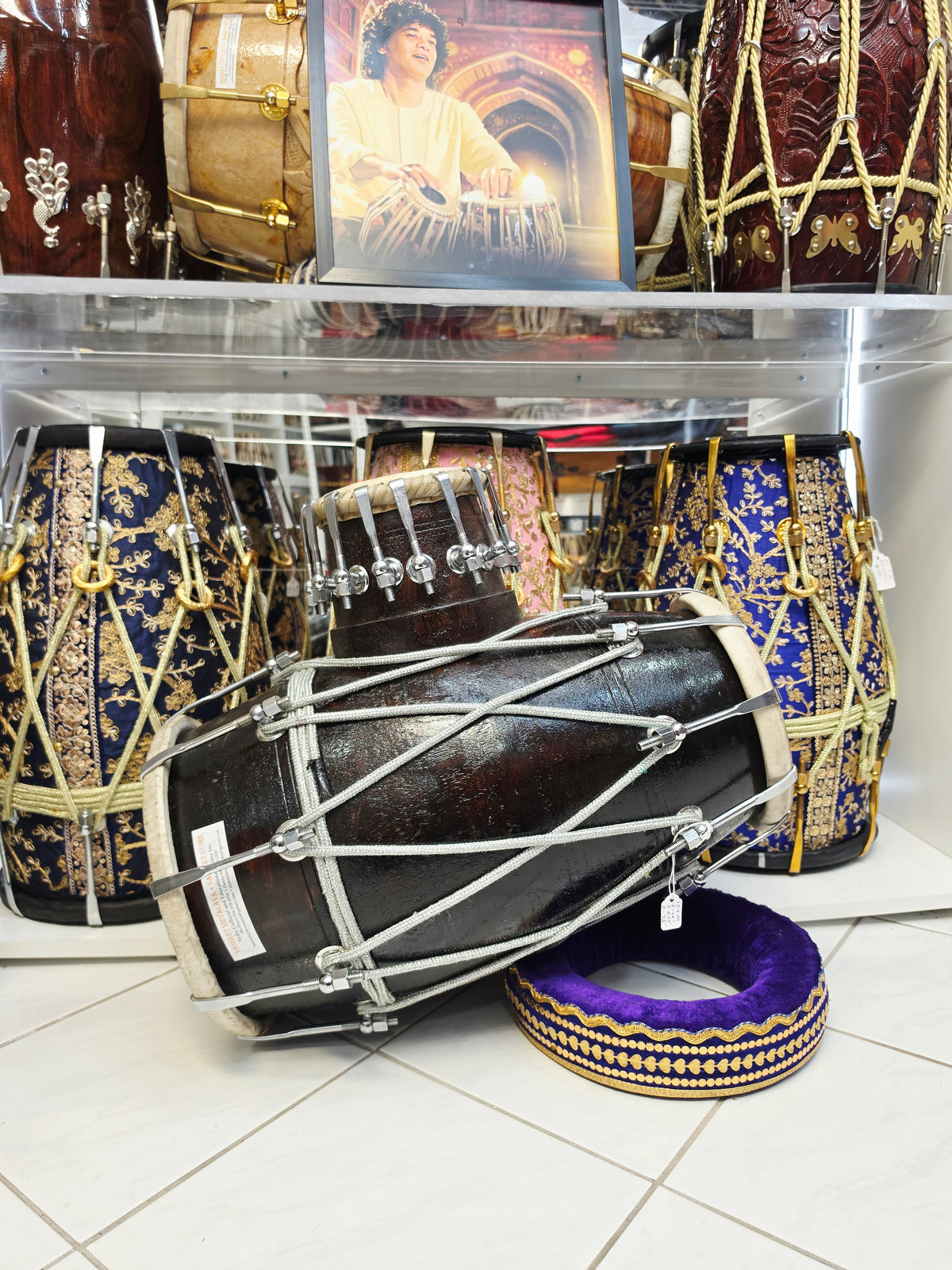 Parampara Naad | Traditional Black coloured Red Sheesham Tabolak (Tabla Dholak) with 5" F Dayan *Exceptional Tone + Promotional Price