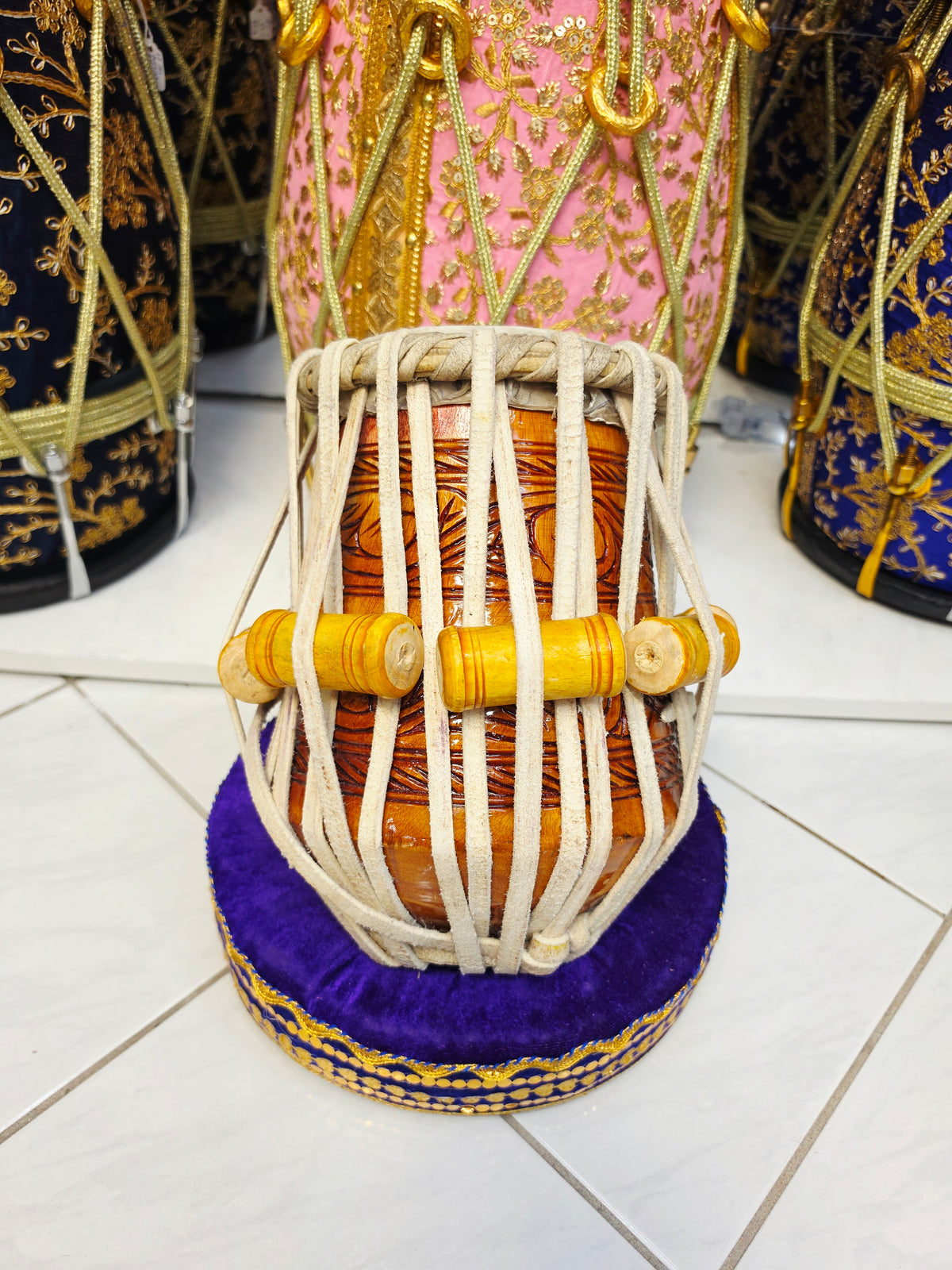 Vanaraga Artisan | 5.25" D# Hand-Engraved Mango Wood Tabla Dayan *Mediocre Sound + Slightly Buzzing