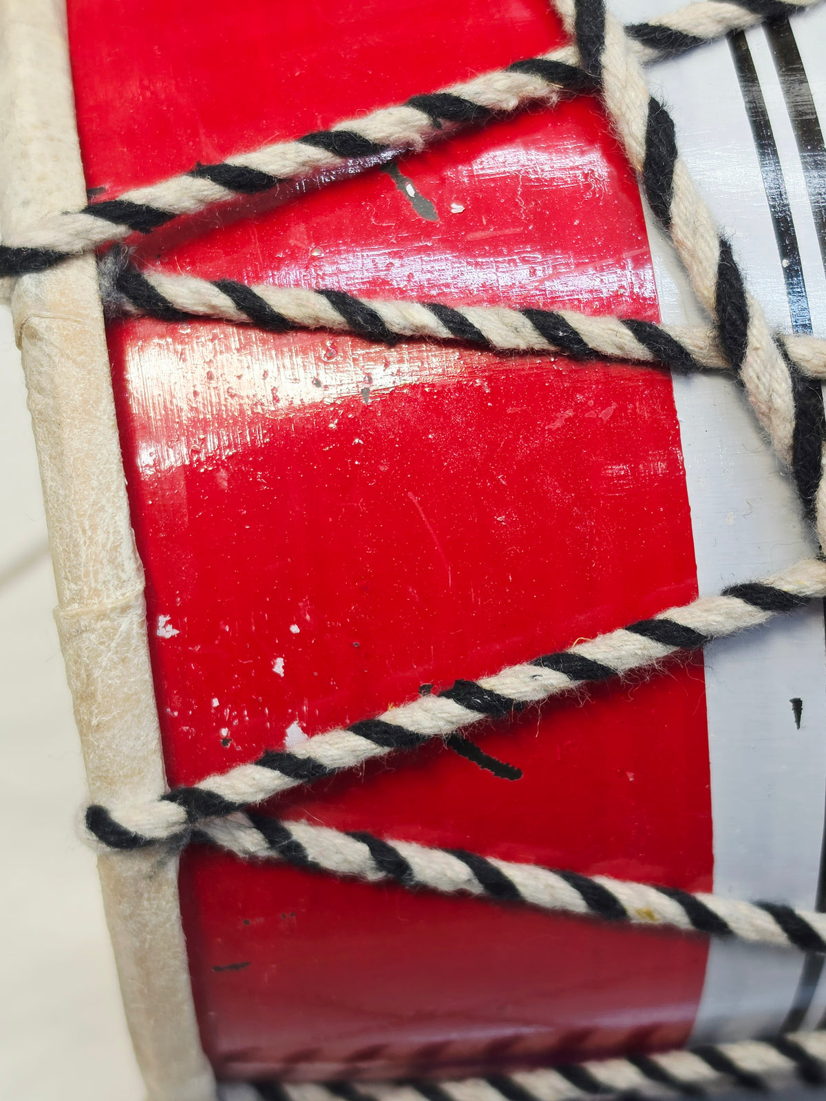Red Toddler Dholak with Black & White Stripes (For Ages 1-3) *Cosmetic Defects