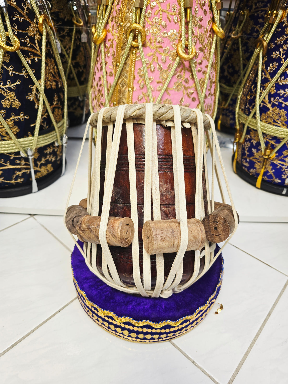 RudraSwar Heritage | 5⅞" D/D# Red Sheesham Mohd. Sharif Skin Tabla Dayan *Cosmetic Blemishes on Shell