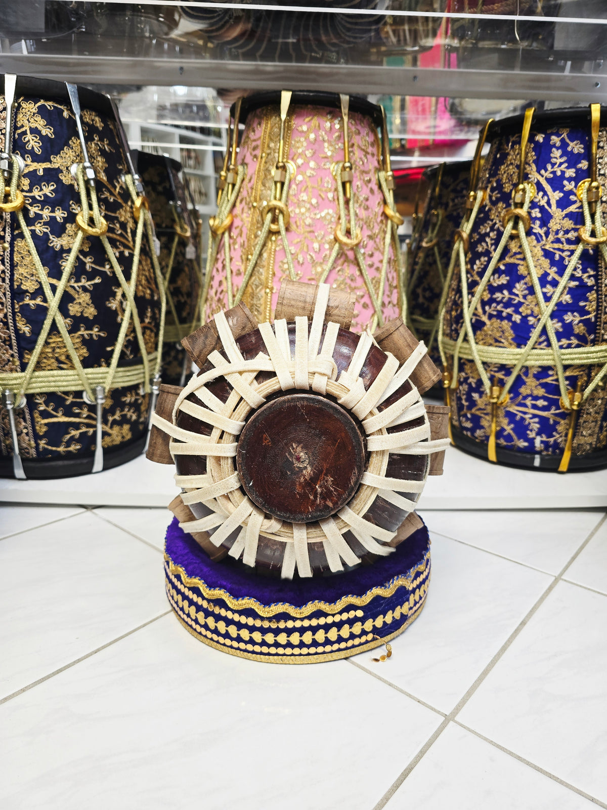 RudraSwar Heritage | 5⅞" D/D# Red Sheesham Mohd. Sharif Skin Tabla Dayan *Cosmetic Blemishes on Shell