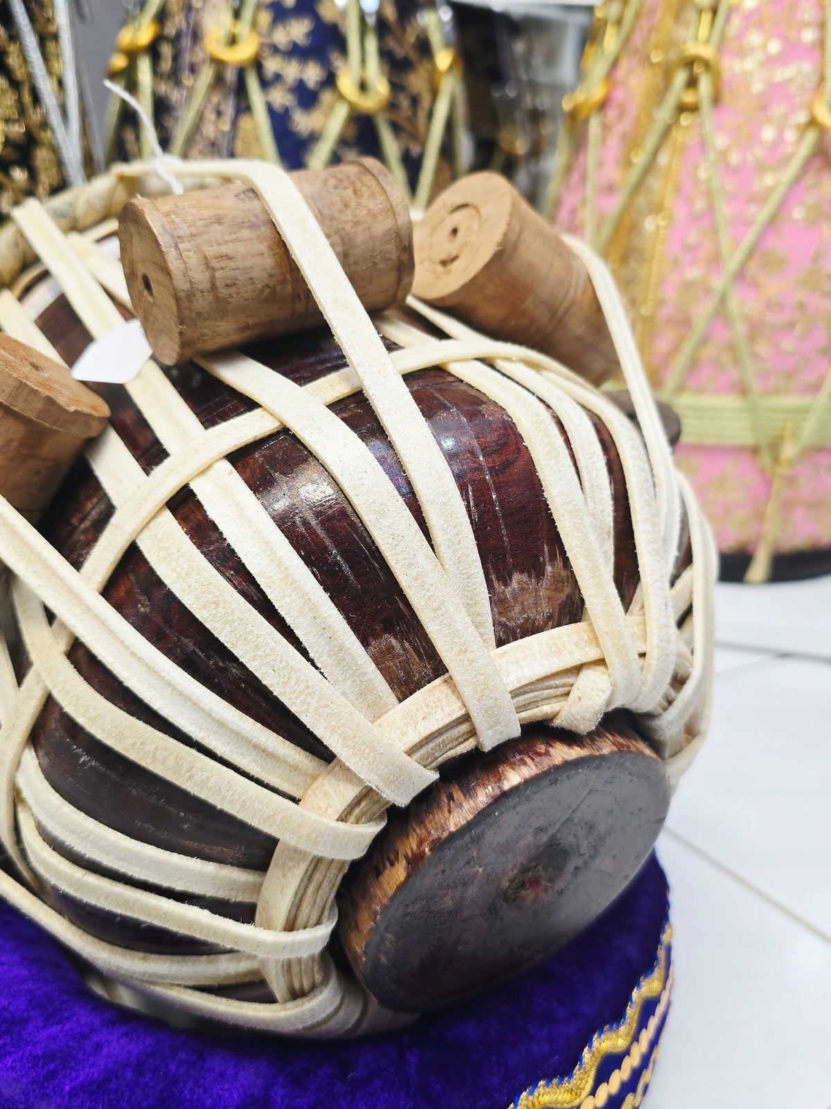 RudraSwar Heritage | 5⅞" D/D# Red Sheesham Mohd. Sharif Skin Tabla Dayan *Cosmetic Blemishes on Shell