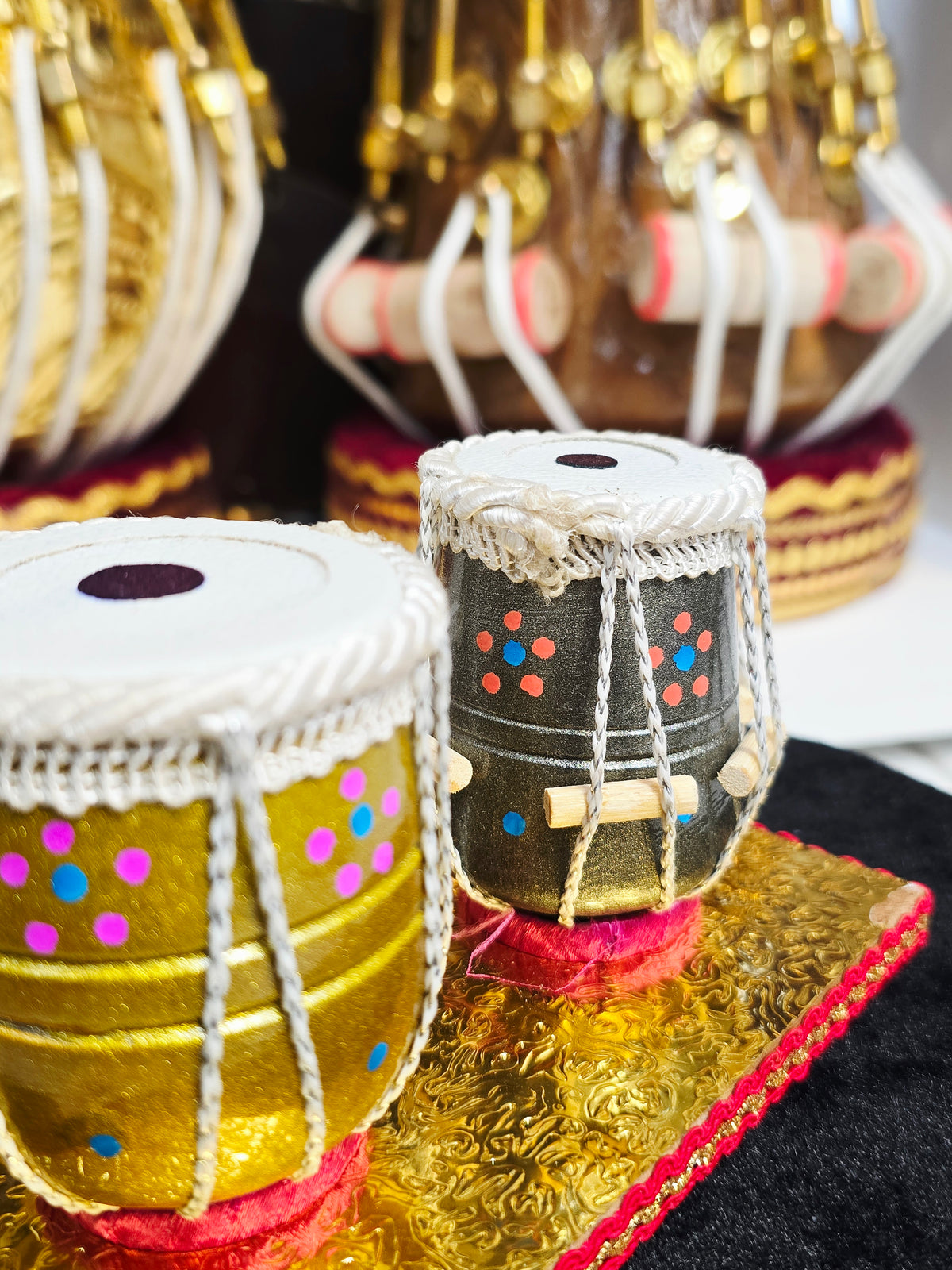 Naad Ratna | Handcrafted Miniature Display Tabla Set *Minor Chip in Base