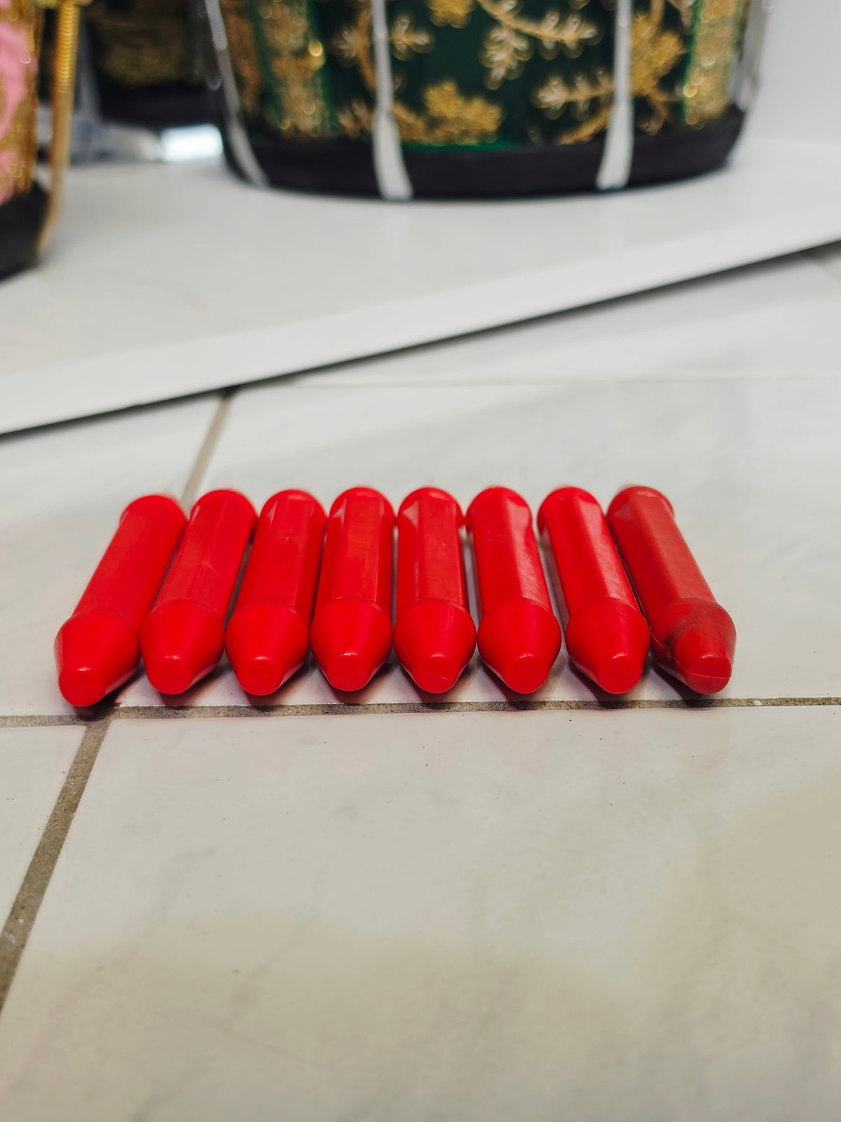 Red Orange Fiberglass Bayan Ghattas (8-piece set)