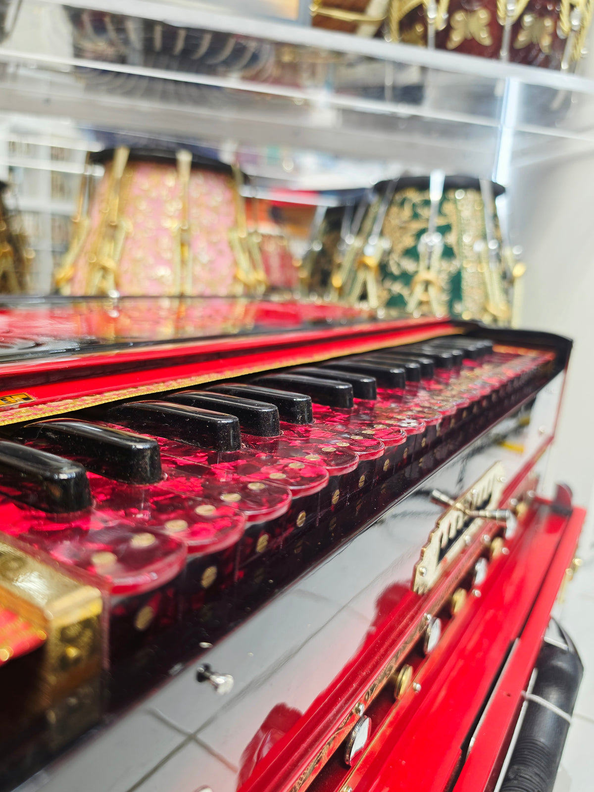 Crimson Darbar | Premium 3 Reed BMF 9 Scale Changer Harmonium *Minor Cosmetic Blemishes *Exceptional Tone
