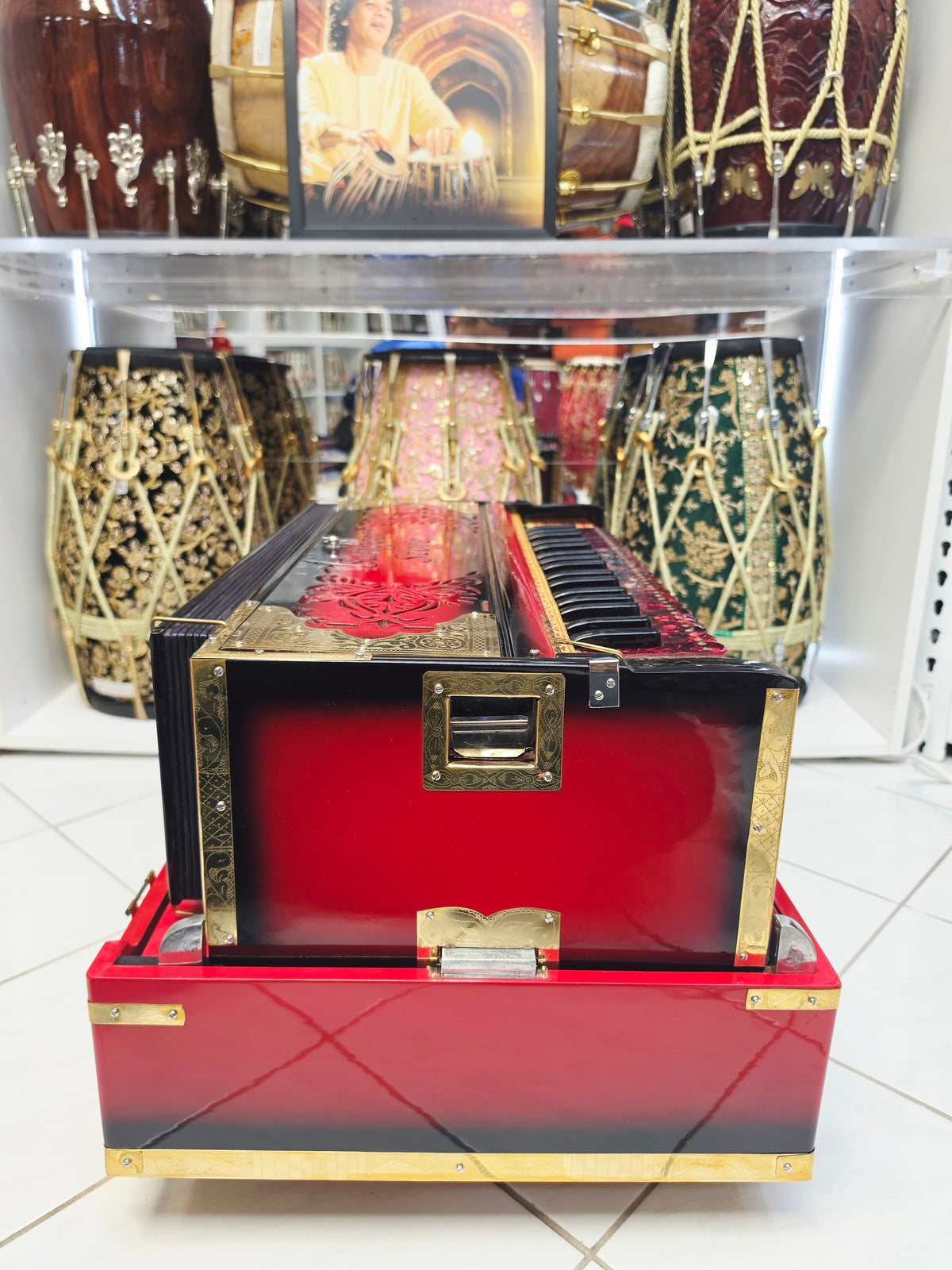 Crimson Darbar | Premium 3 Reed BMF 9 Scale Changer Harmonium *Minor Cosmetic Blemishes *Exceptional Tone