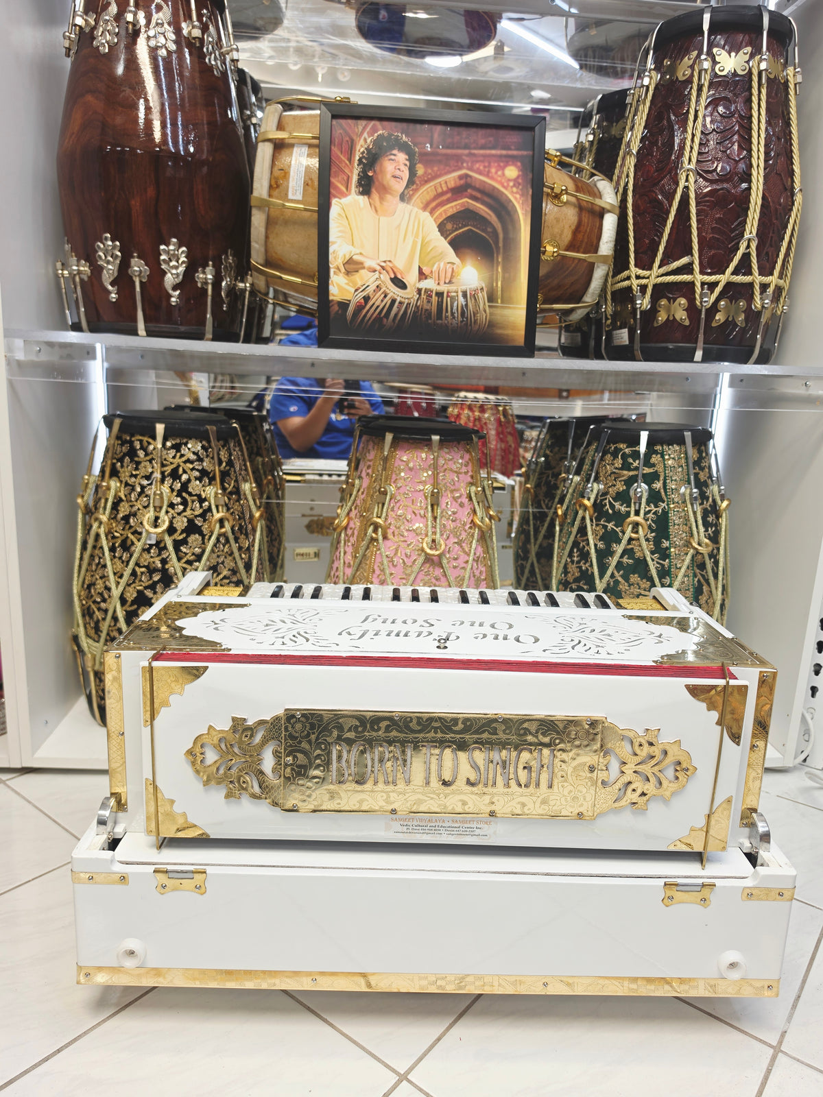 Shvet Sangeet | Premium Custom White 3 Reed BMF 9 Scale Changer Harmonium