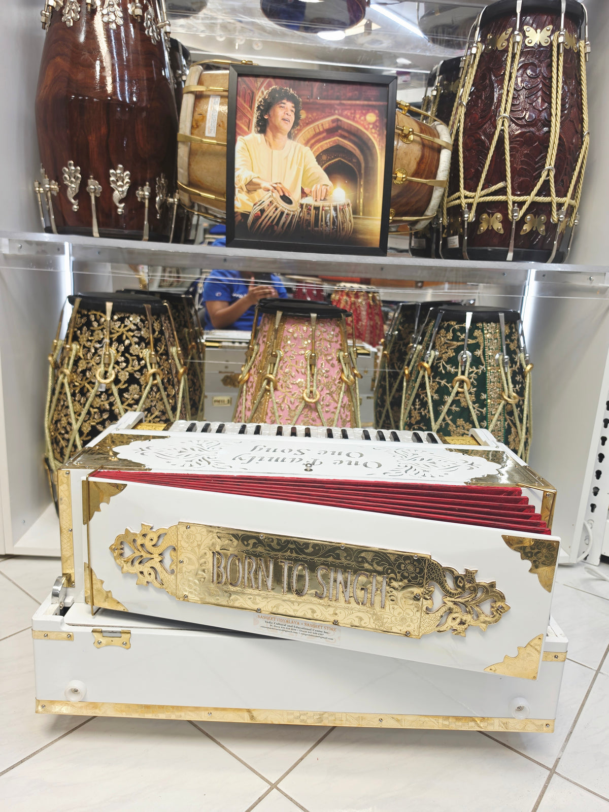 Shvet Sangeet | Premium Custom White 3 Reed BMF 9 Scale Changer Harmonium